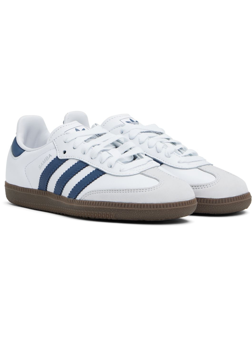 White & Navy Samba OG Sneakers - 4