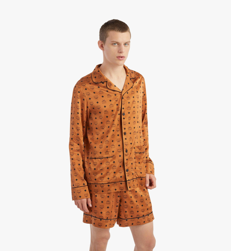 Classic Logo Silk Pajama Shirt 6