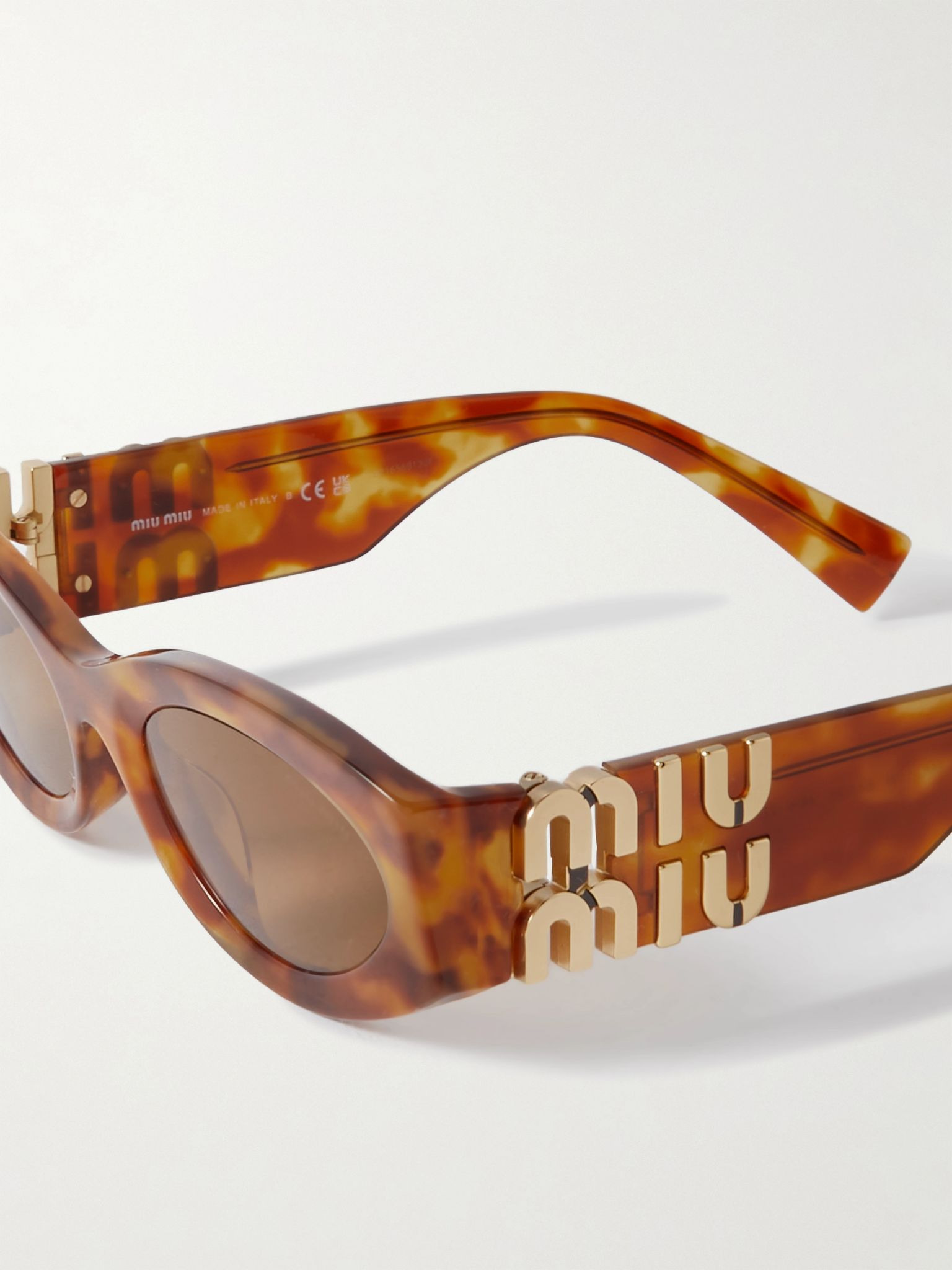 Glimpse oval-frame tortoiseshell acetate sunglasses Tortoiseshell - 4