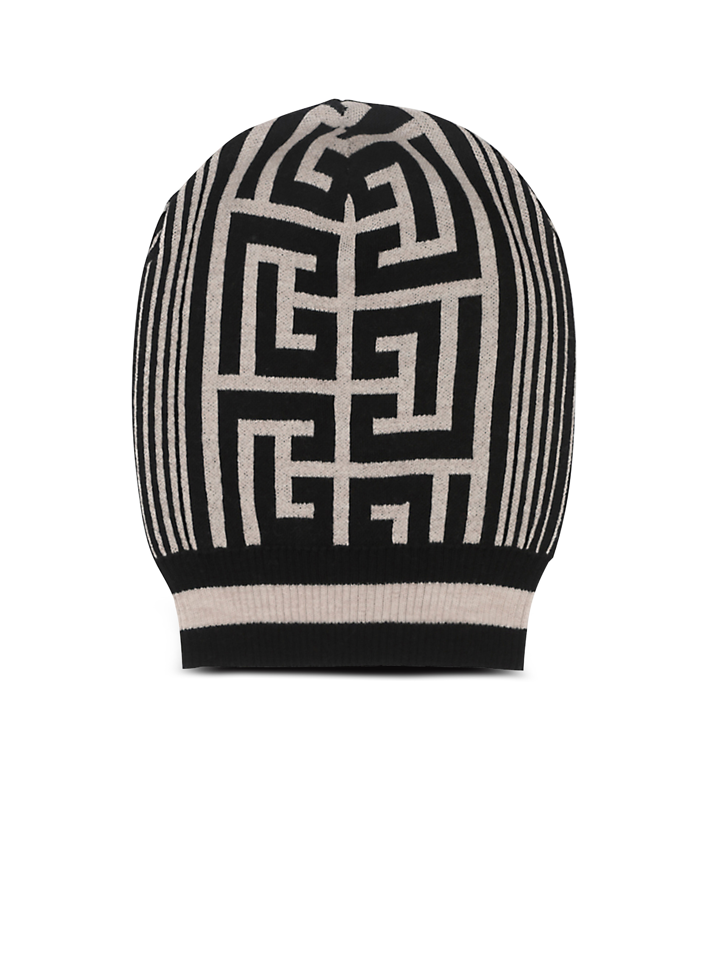 Wool beanie with Balmain monogram - 1