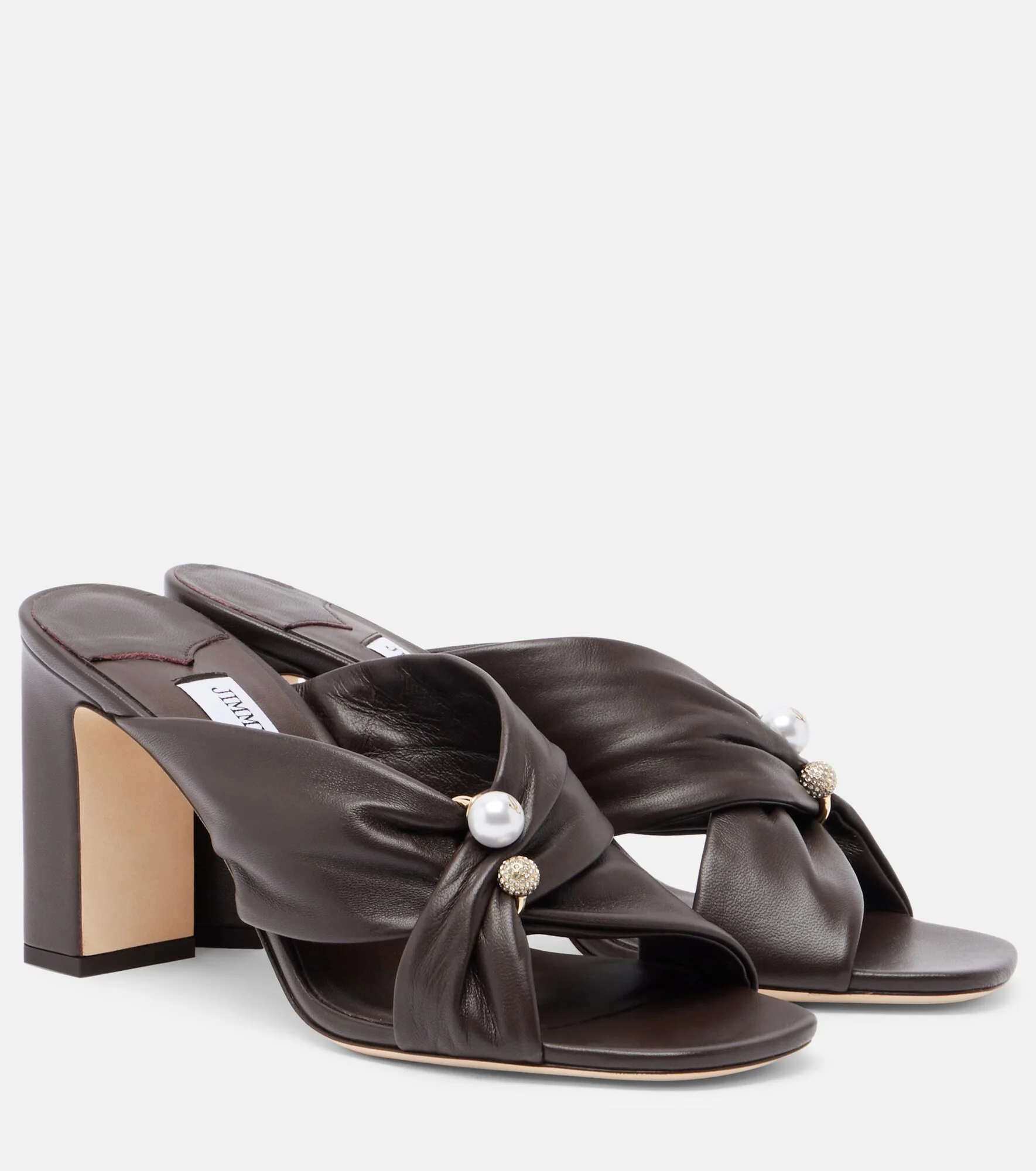 Rafi embellished leather mules - 1
