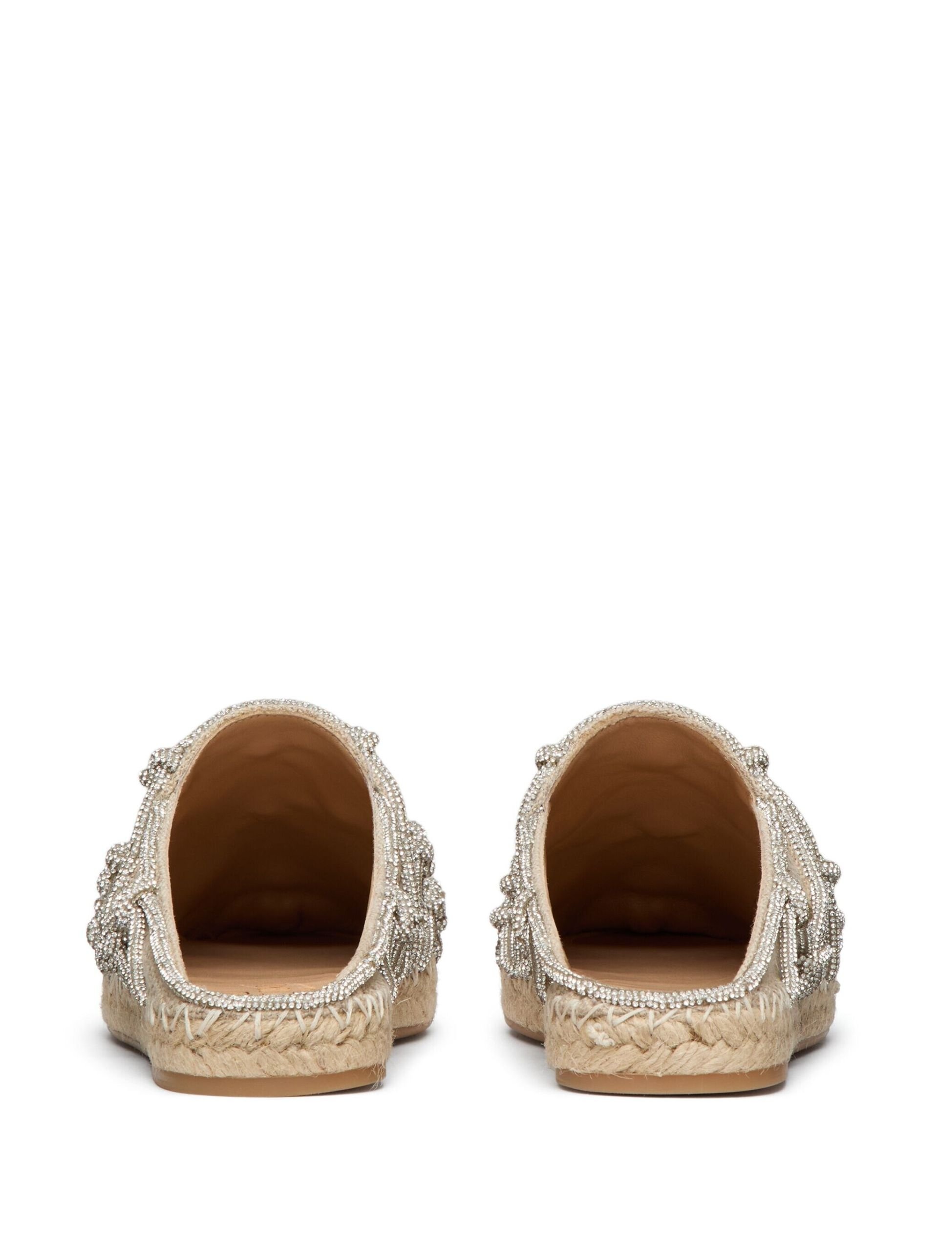 Neutral Knotted Linen Espadrilles - 3