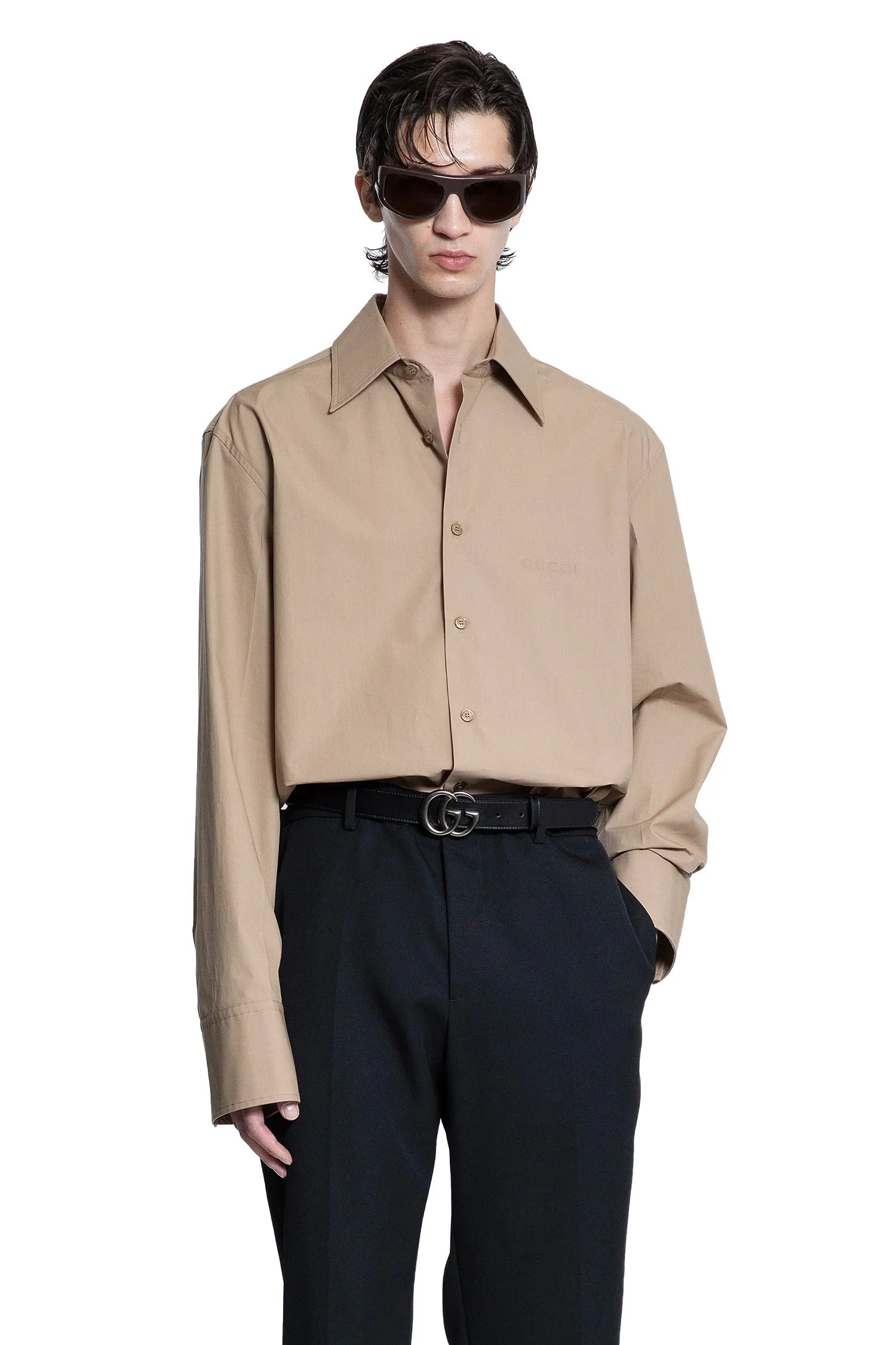 Embossed-Logo-Cotton-Poplin-Shirt - 5