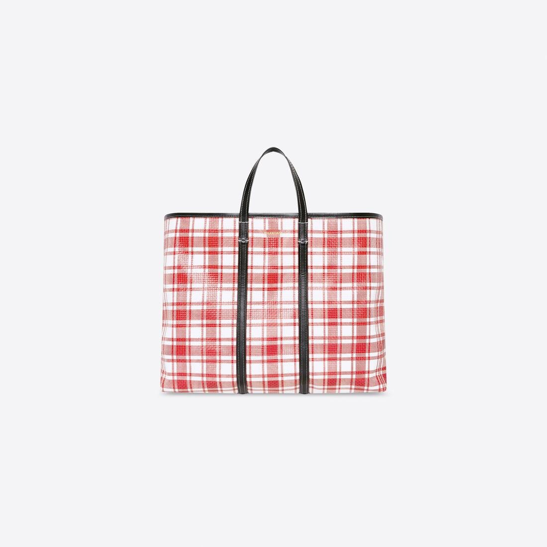 Barbes Large East-west Shopper Bag Check Printed in Red - 1