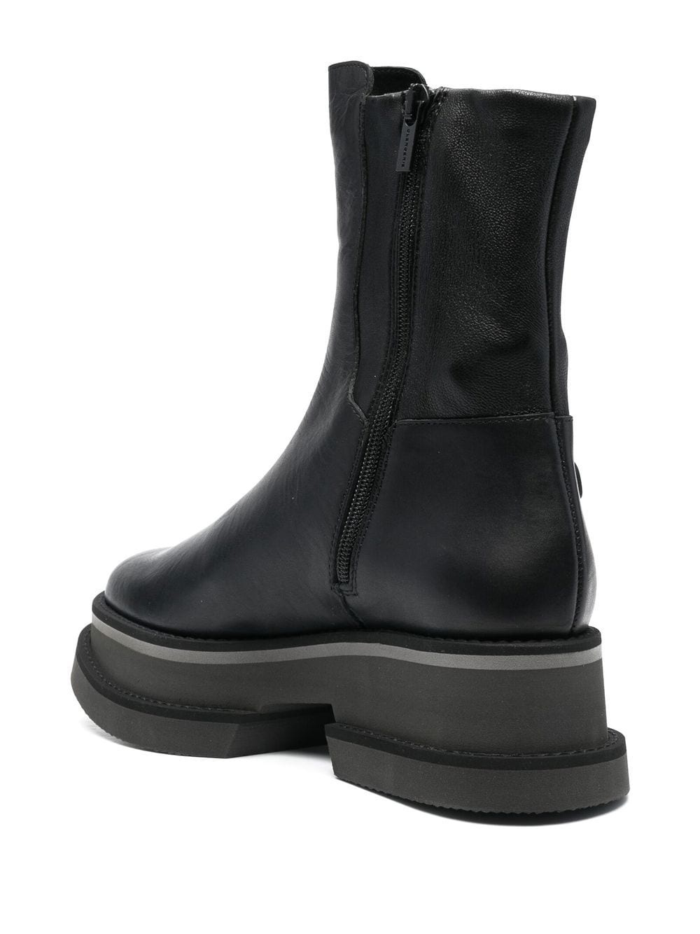 platform sole leather ankle boots - 3