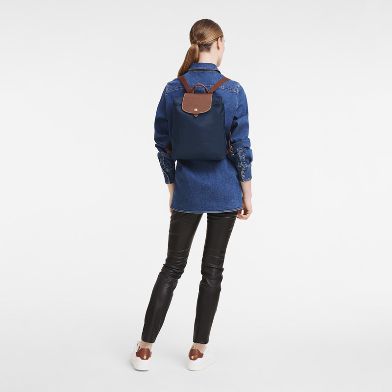 Longchamp Le Pliage Original M Backpack Navy - Recycled canvas outlook