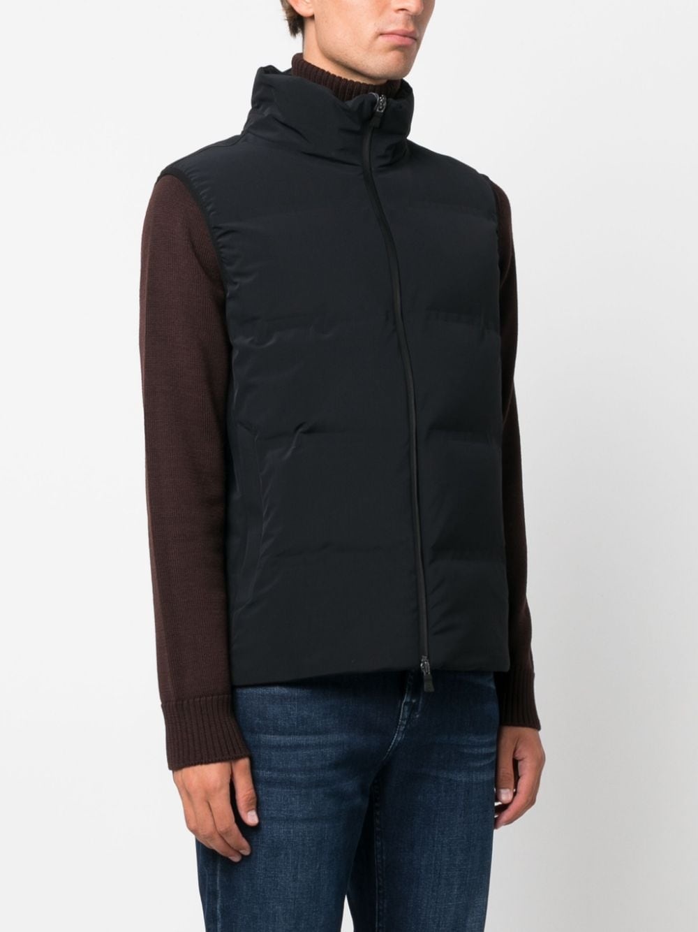 zip-up puffer gilet - 3