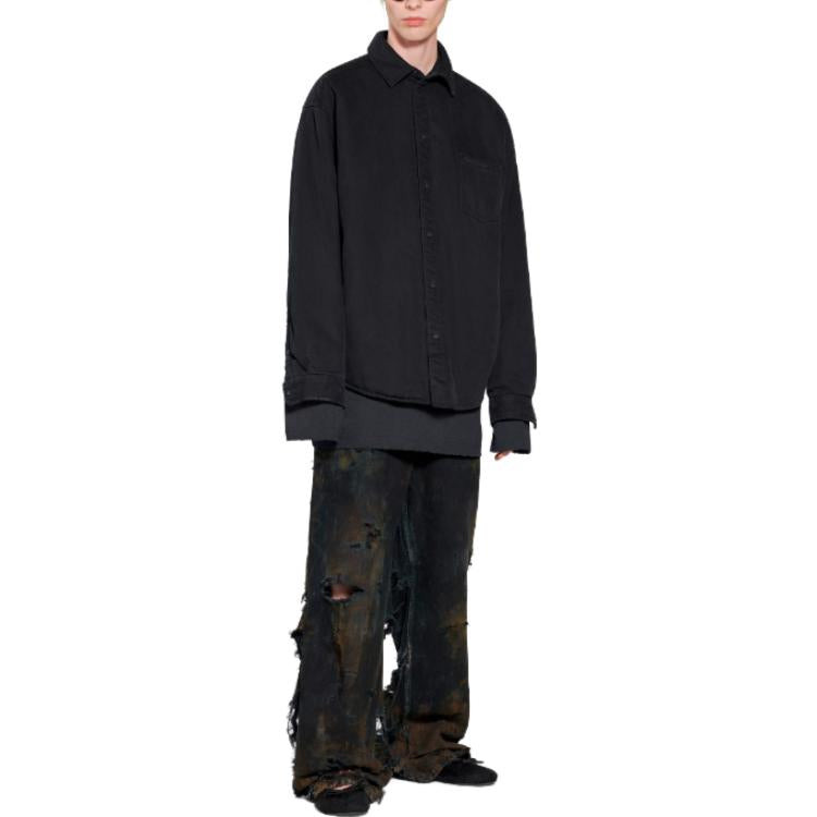 Balenciaga Balenciaga Padded Shirt Large Fit 'Black' 719305TNW111700 - 3