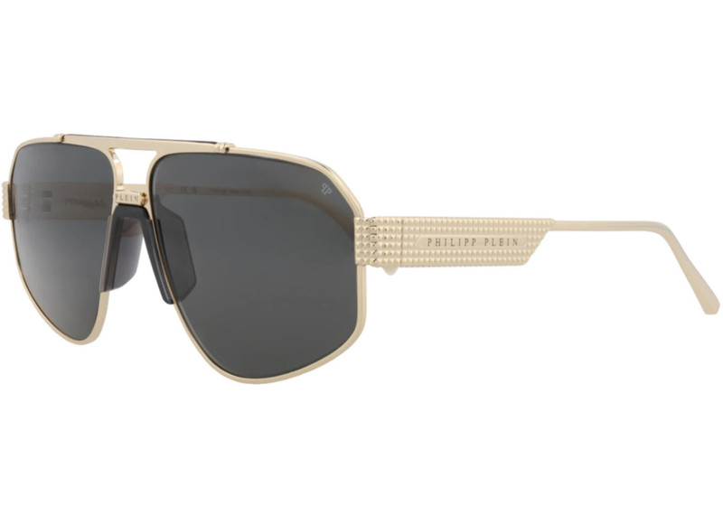 PHILIPP PLEIN Philipp Plein Aviator-Frame Titanium Sunglasses Gold Gold Smoke (SPP106M-63-0302) outlook