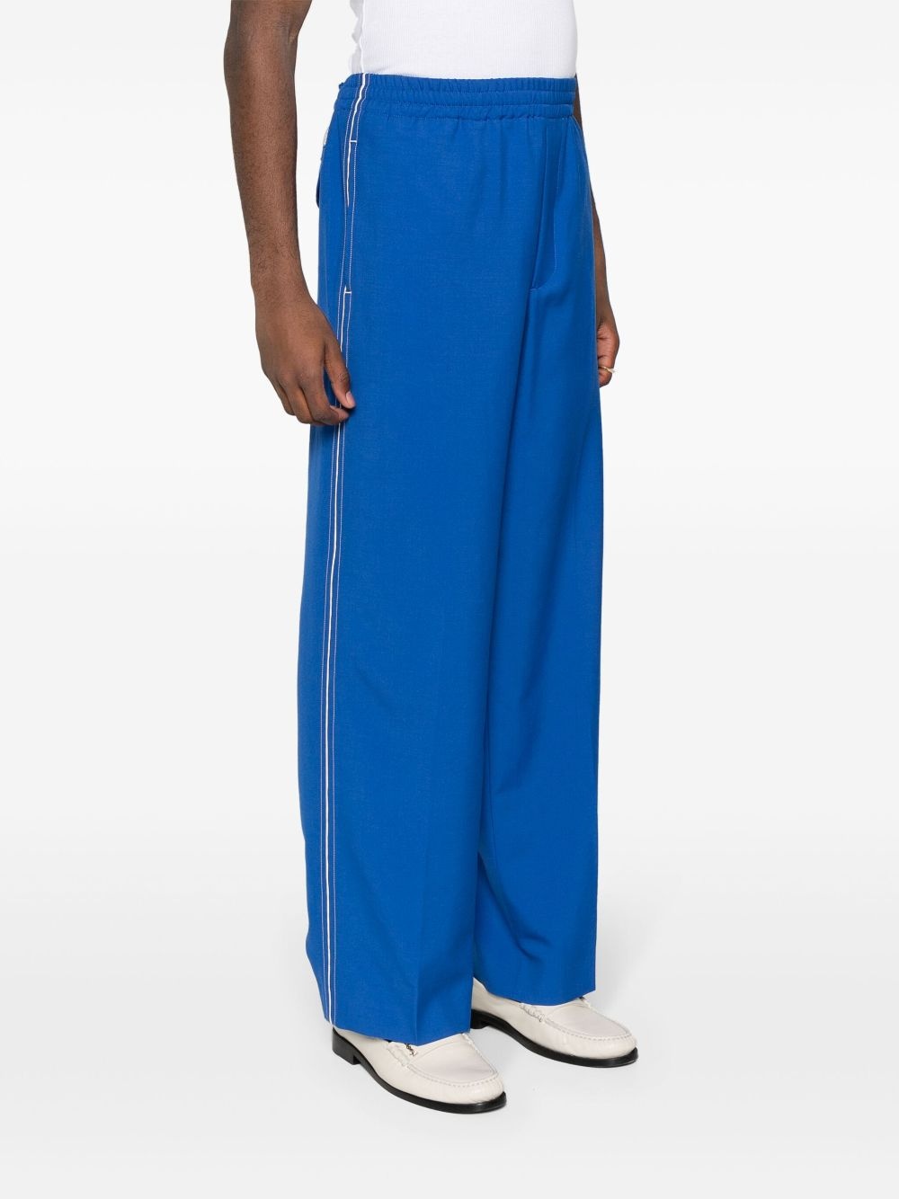 logo-patch wide-leg trousers - 3