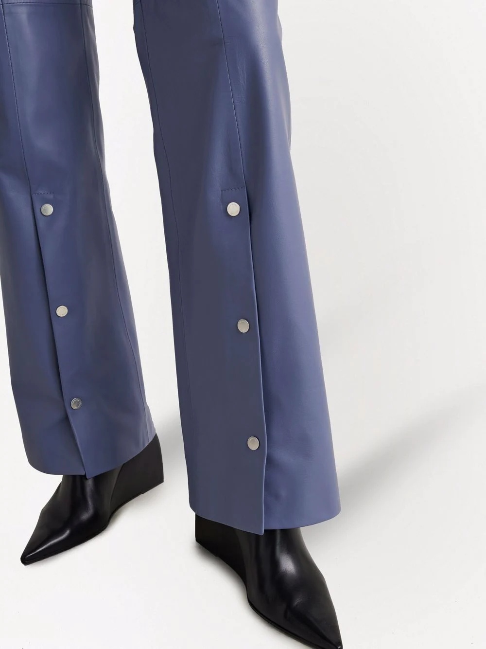 snap split flared trousers - 5