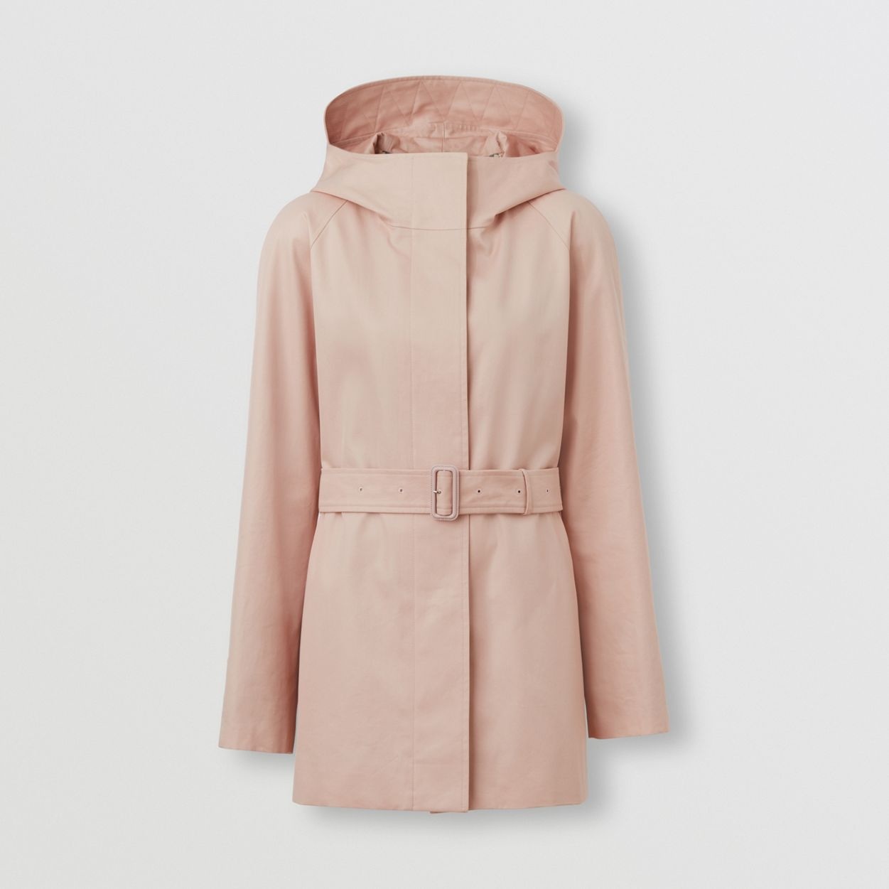 Cotton Gabardine Hooded Car Coat - 1