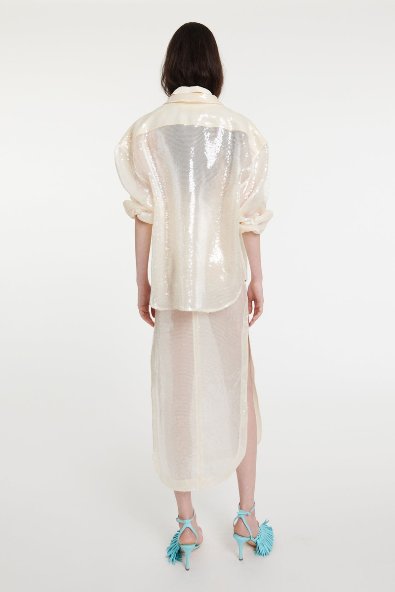 SEQUINED DOUBLE TROMPE-L’OEIL SHIRT IVORY 3