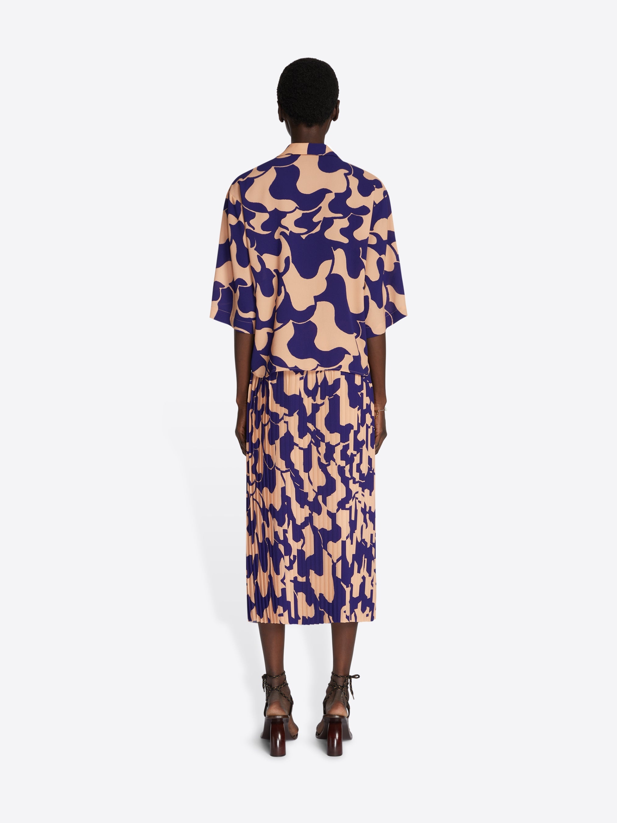 PRINTED PLISSE SKIRT - 4