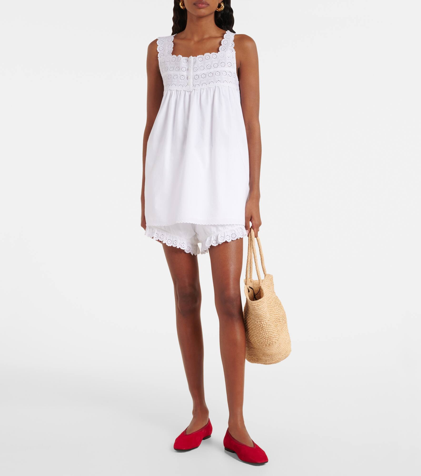 Ezra broderie anglaise cotton shorts - 2