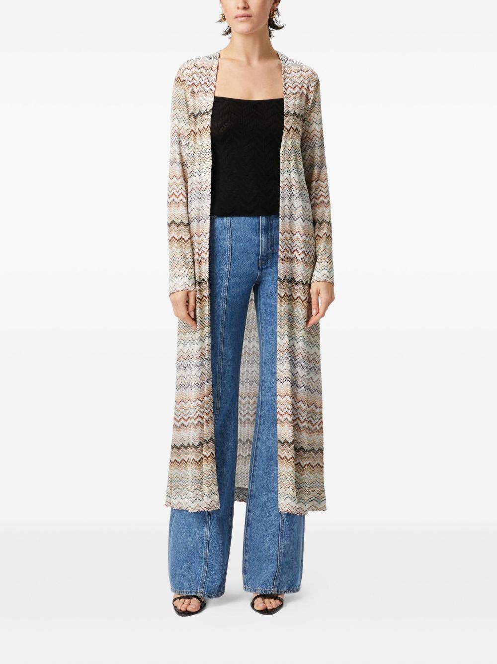 zigzag-pattern cardi-coat - 2