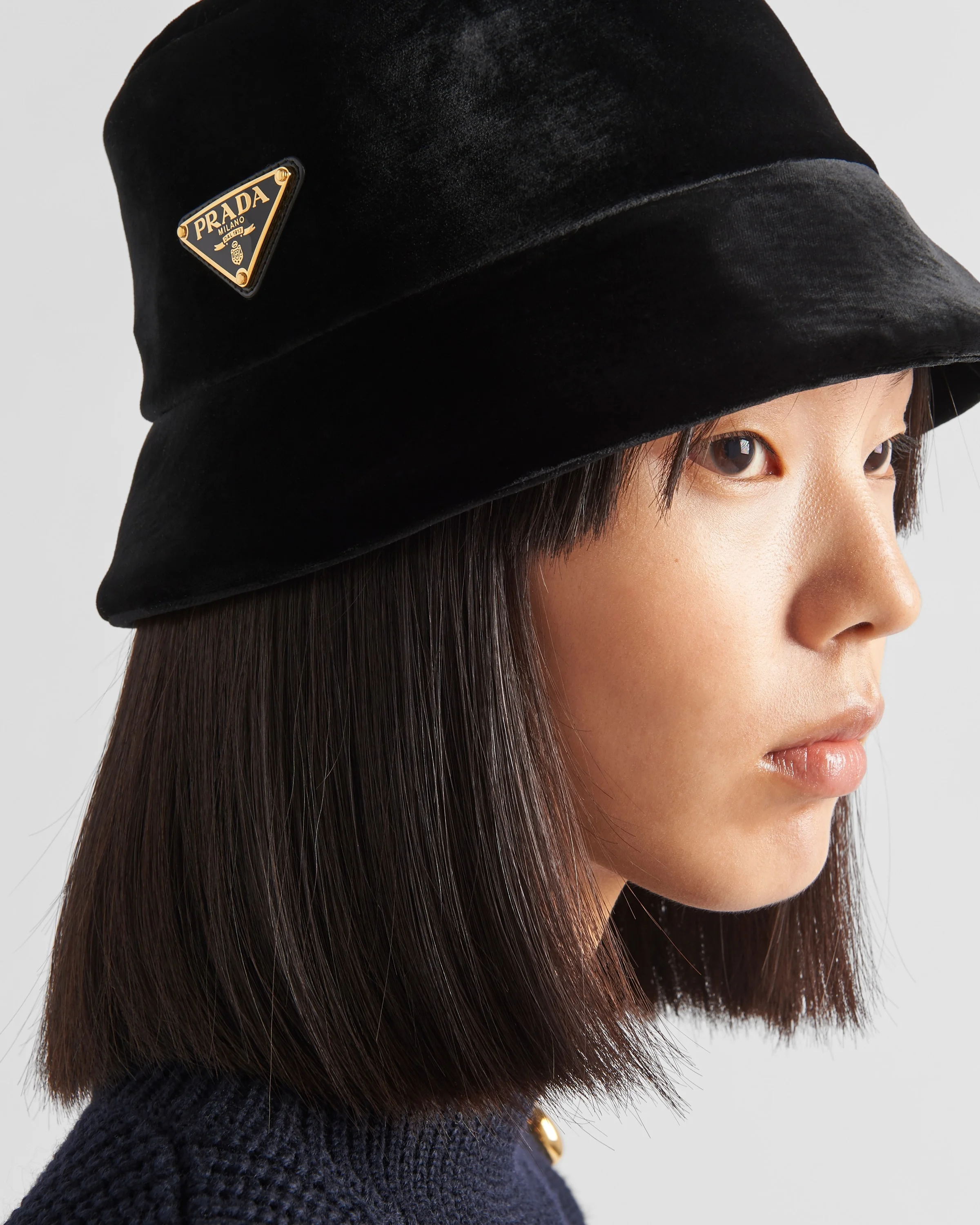 Prada Velvet Hat Prada - Black Velvet Baseball Cap | Mitchell Stores main image 2
