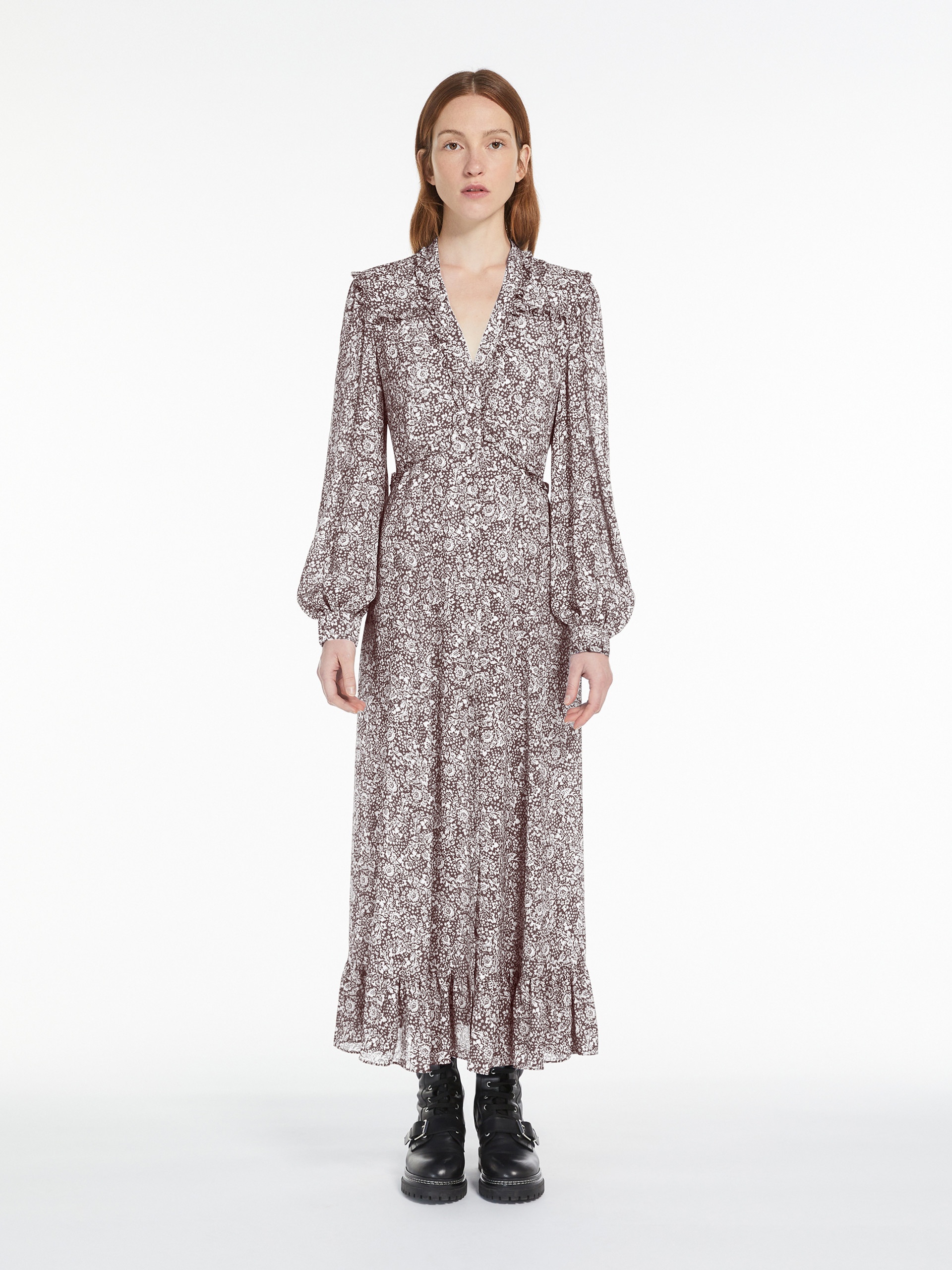 FRETTY Crêpe de Chine printed dress - 3