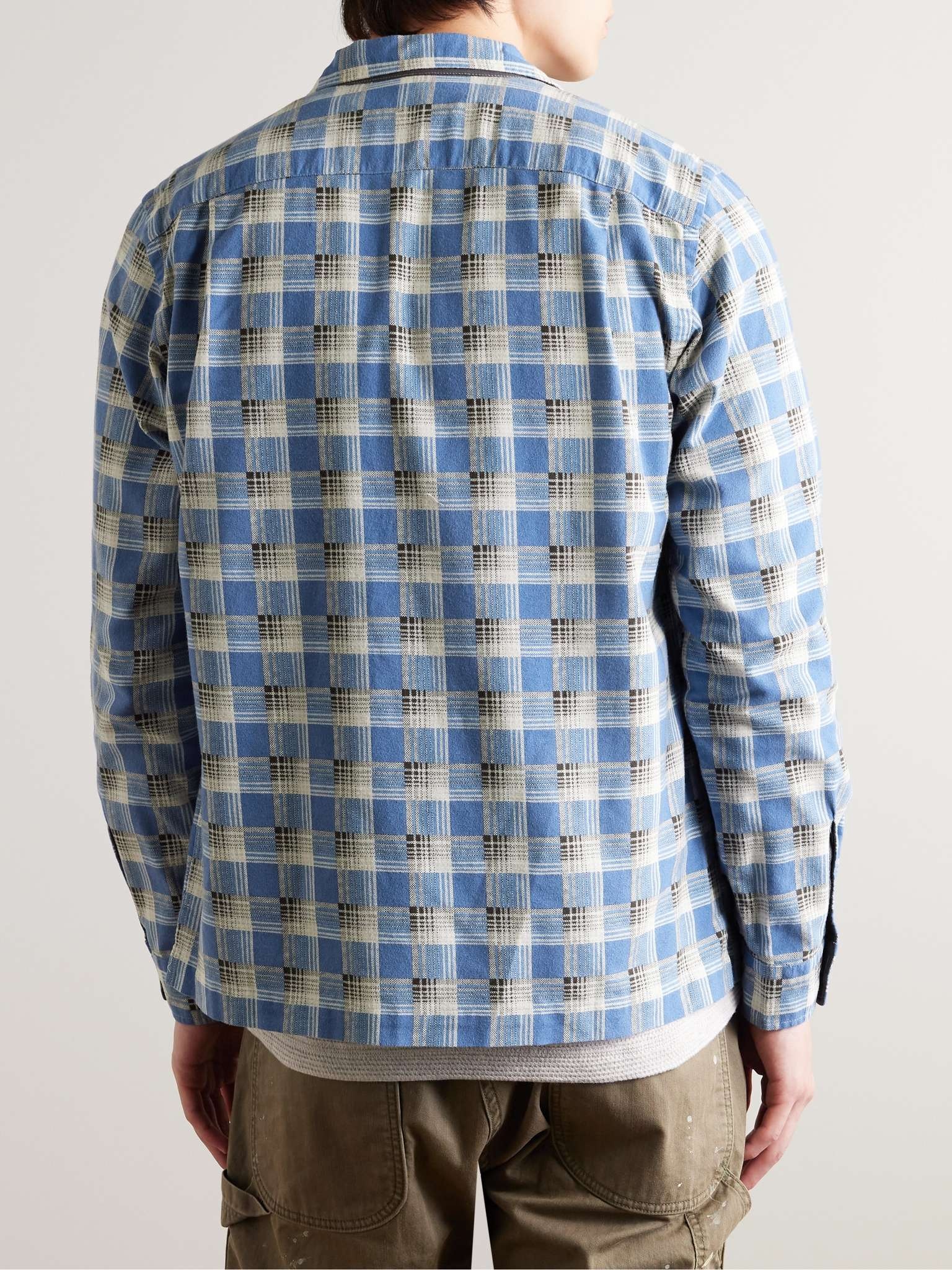 Convertible-Collar Checked Cotton-Flannel Shirt - 3