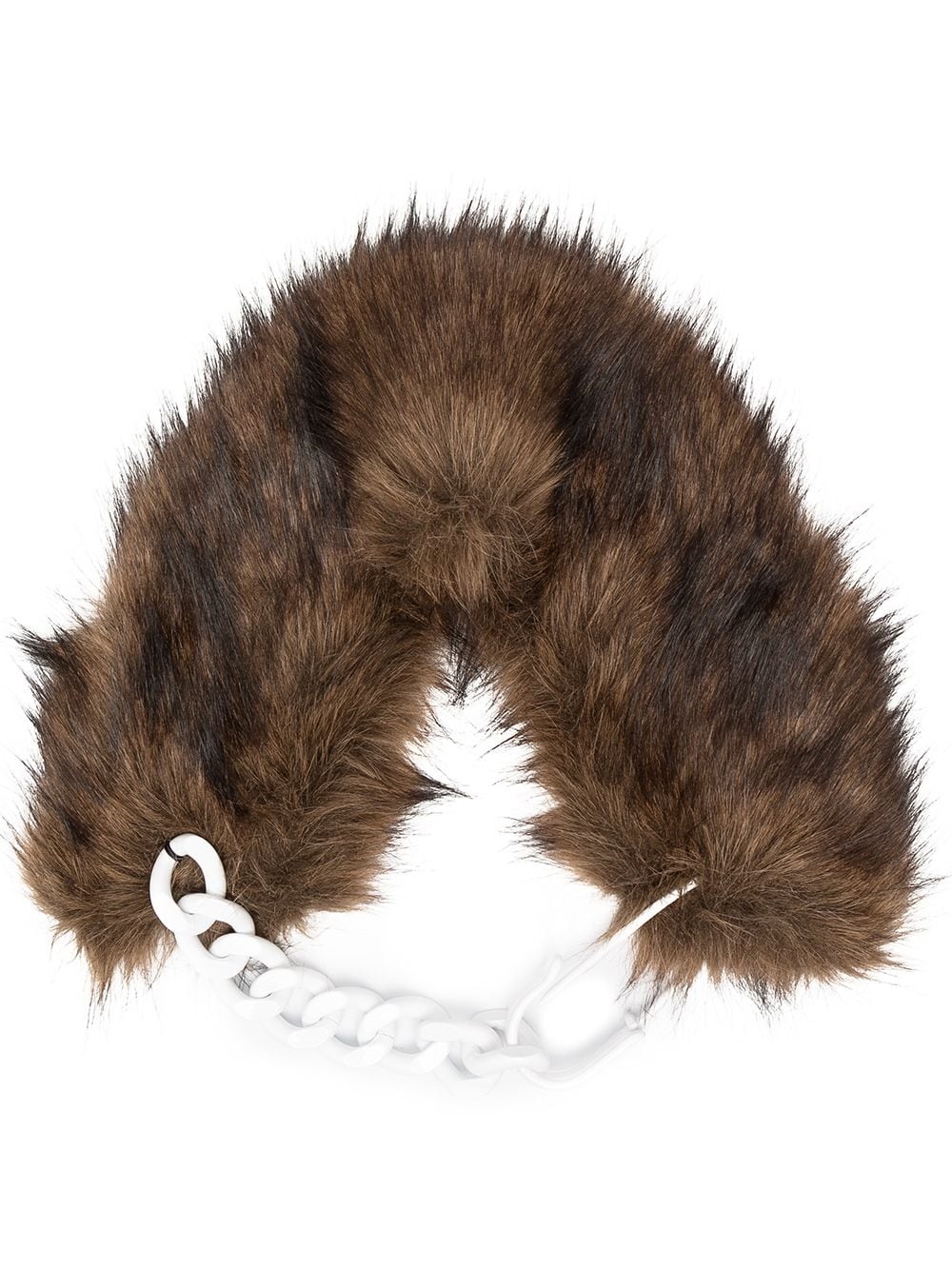 faux-fur chain-link detail collar - 1