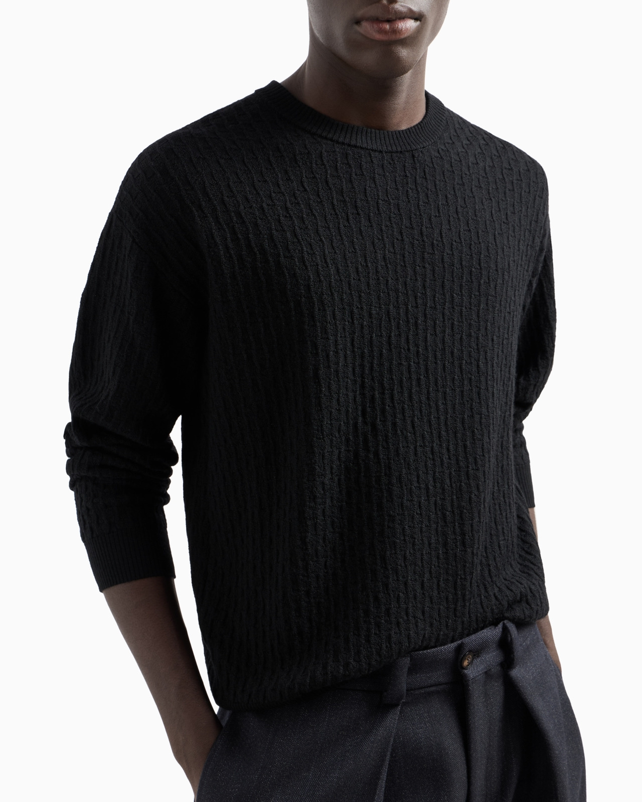 Tuck-stitch virgin wool jumper - 5