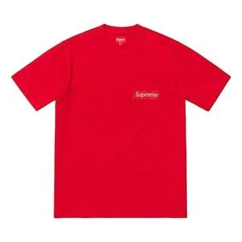 Supreme SS19 Mesh Stripe Pocket Tee Red Short Sleeve Unisex SUP-SS19-638 - 1