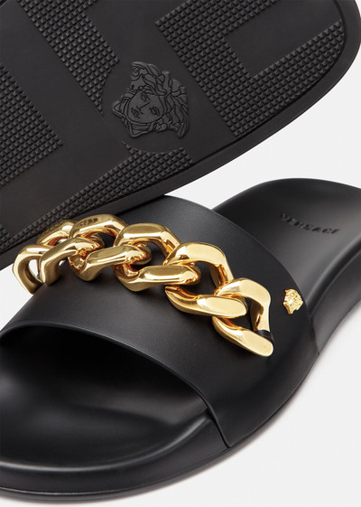 VERSACE Medusa Chain Leather Slides outlook