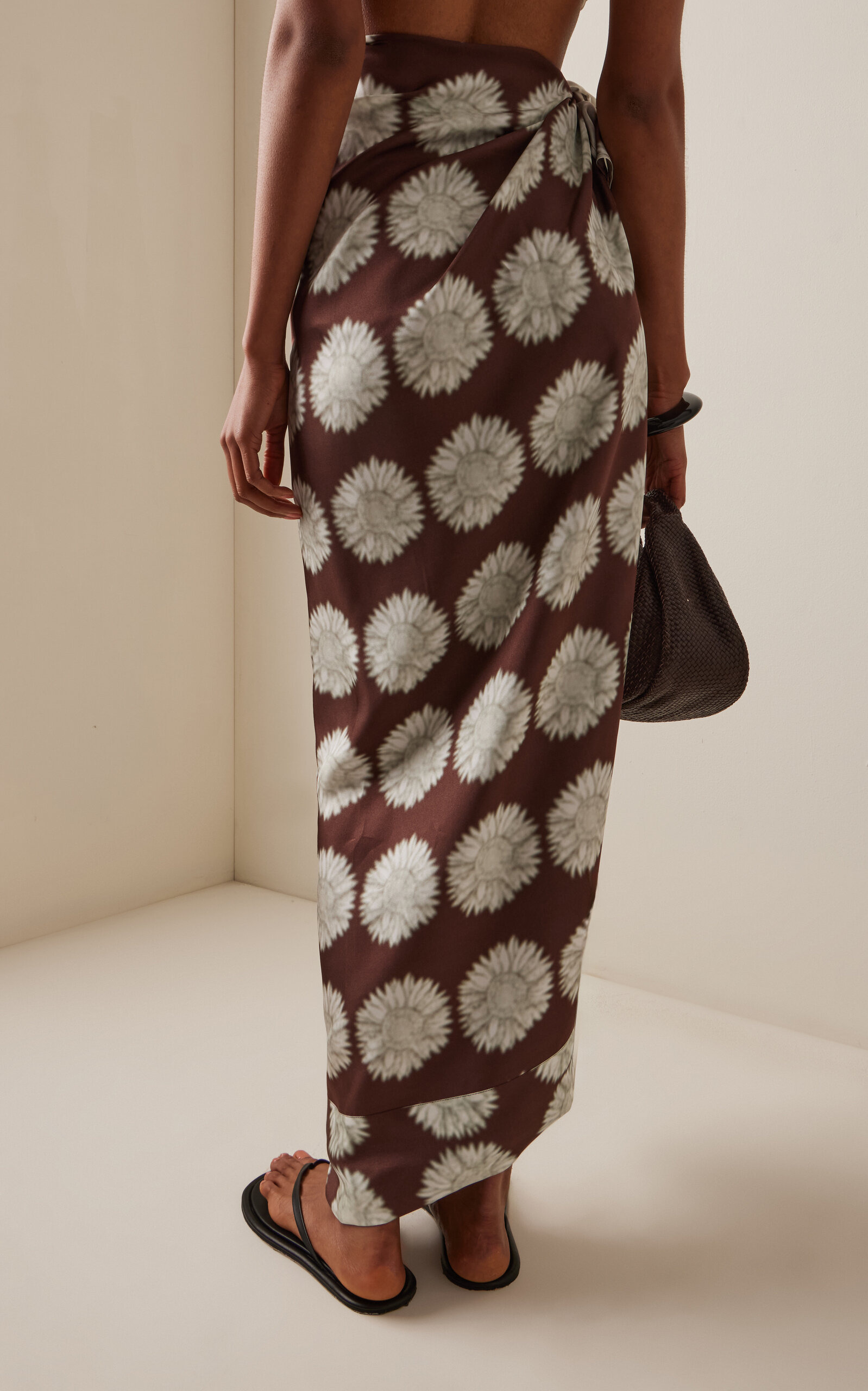 Floral-Print Silk Sarong brown - 4