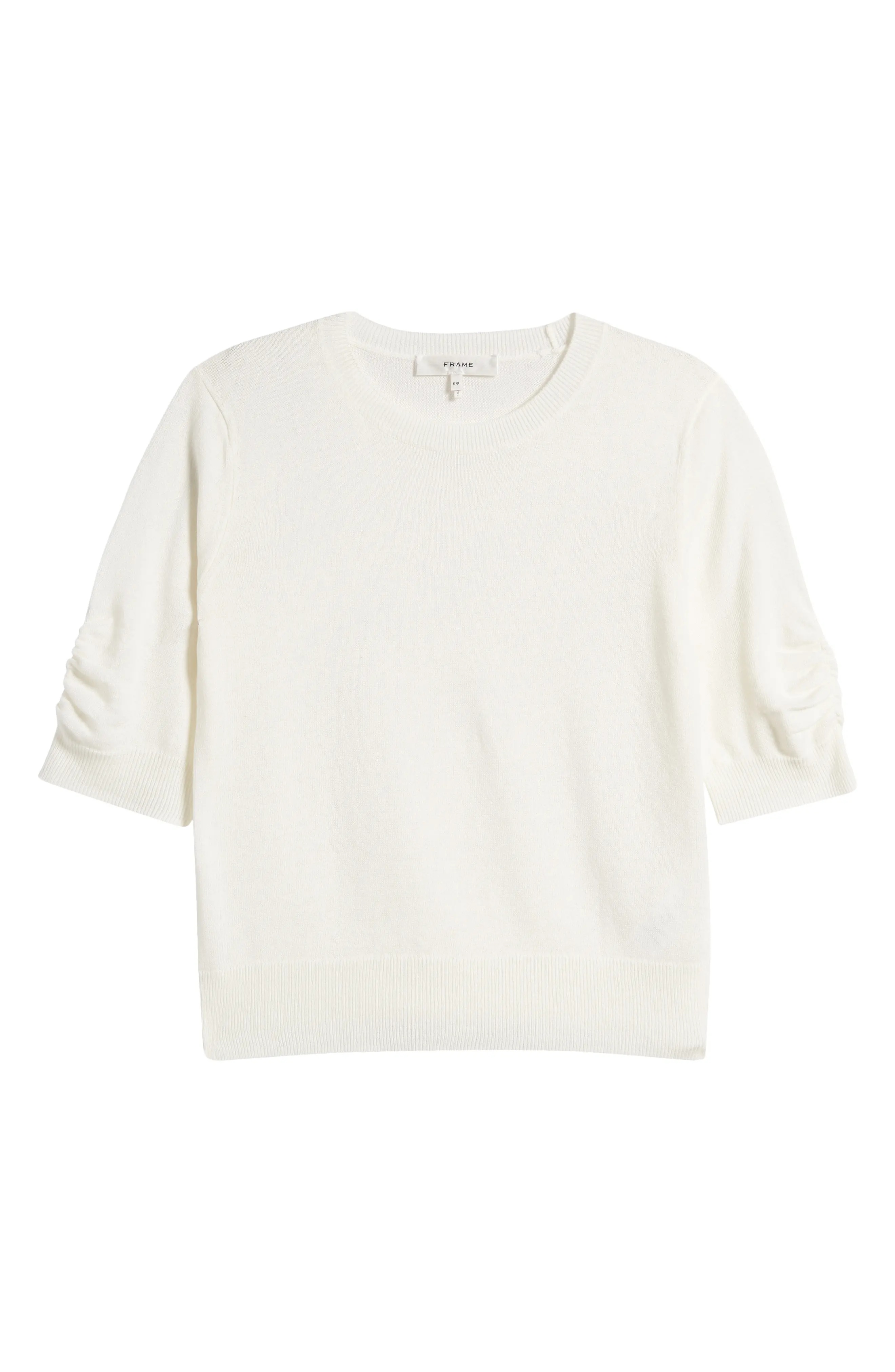 Gathered Short Sleeve Sweater - 5