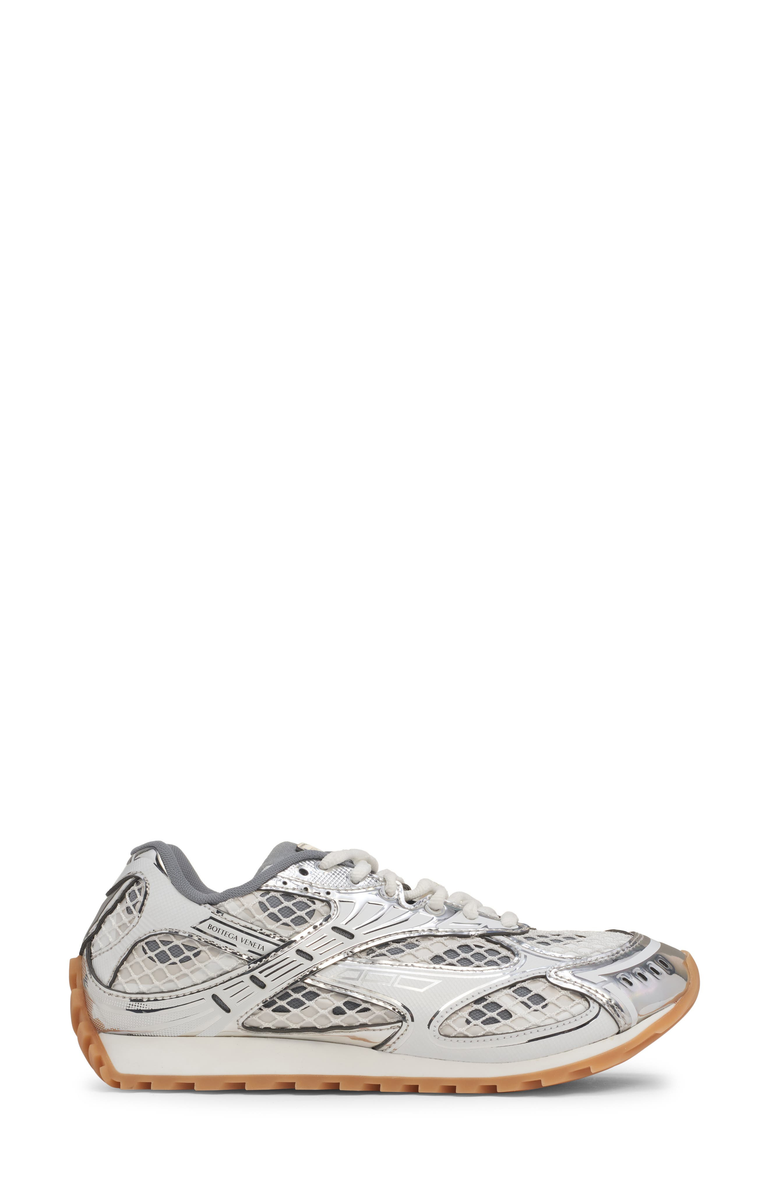 Orbit Low Top Sneaker in Silver-White - 3