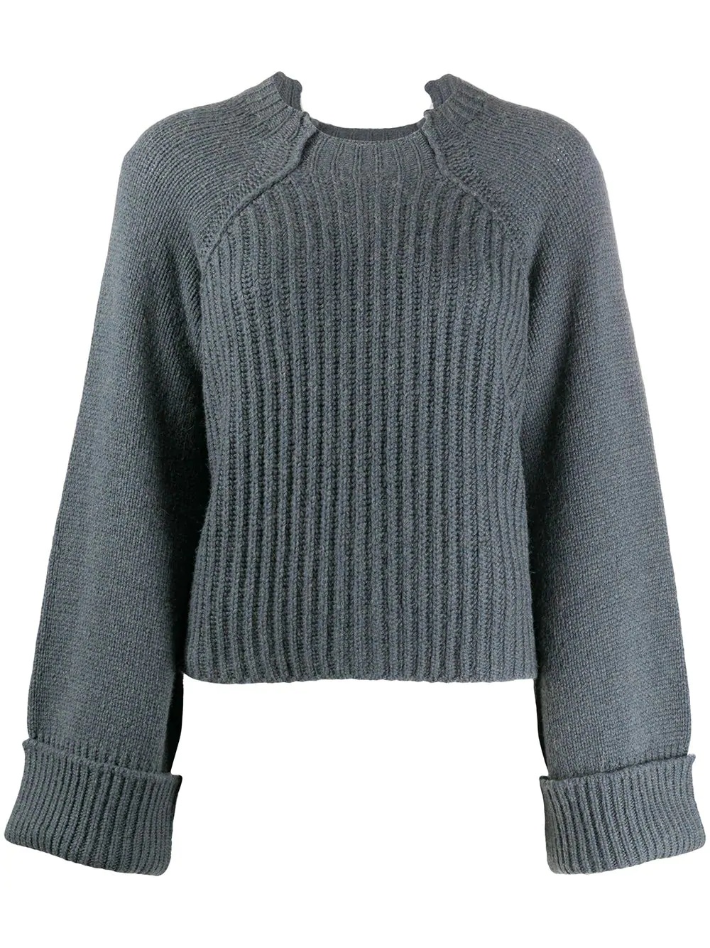 cut-out ribbed sweater - 1