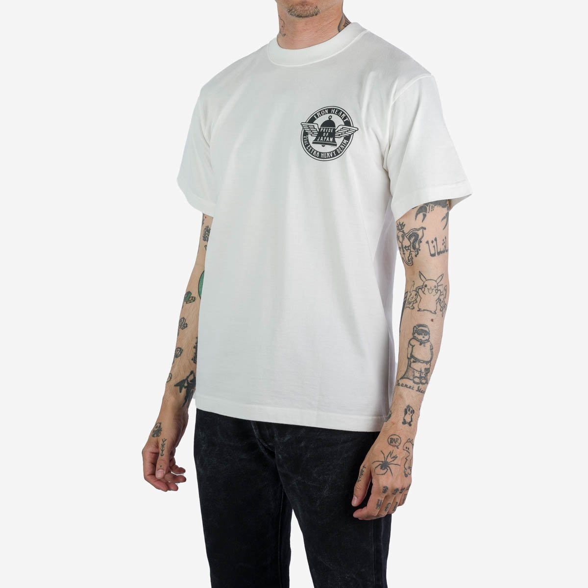 IHPT-2301-WHT 7.5oz Printed Loopwheel Crew Neck T-Shirt - White - 2