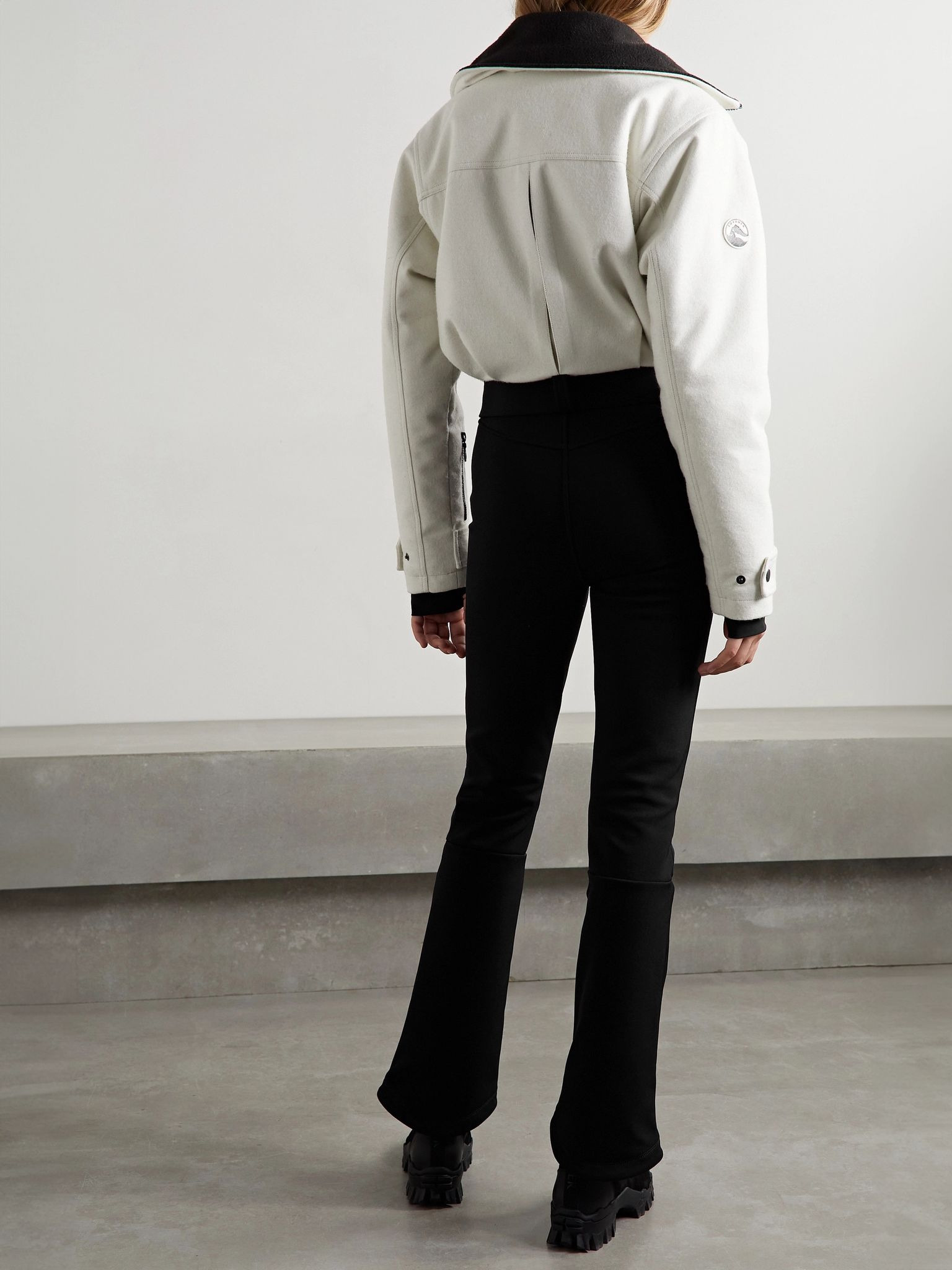 The Telluride belted two-tone wool-blend and twill ski suit Ivory - 3