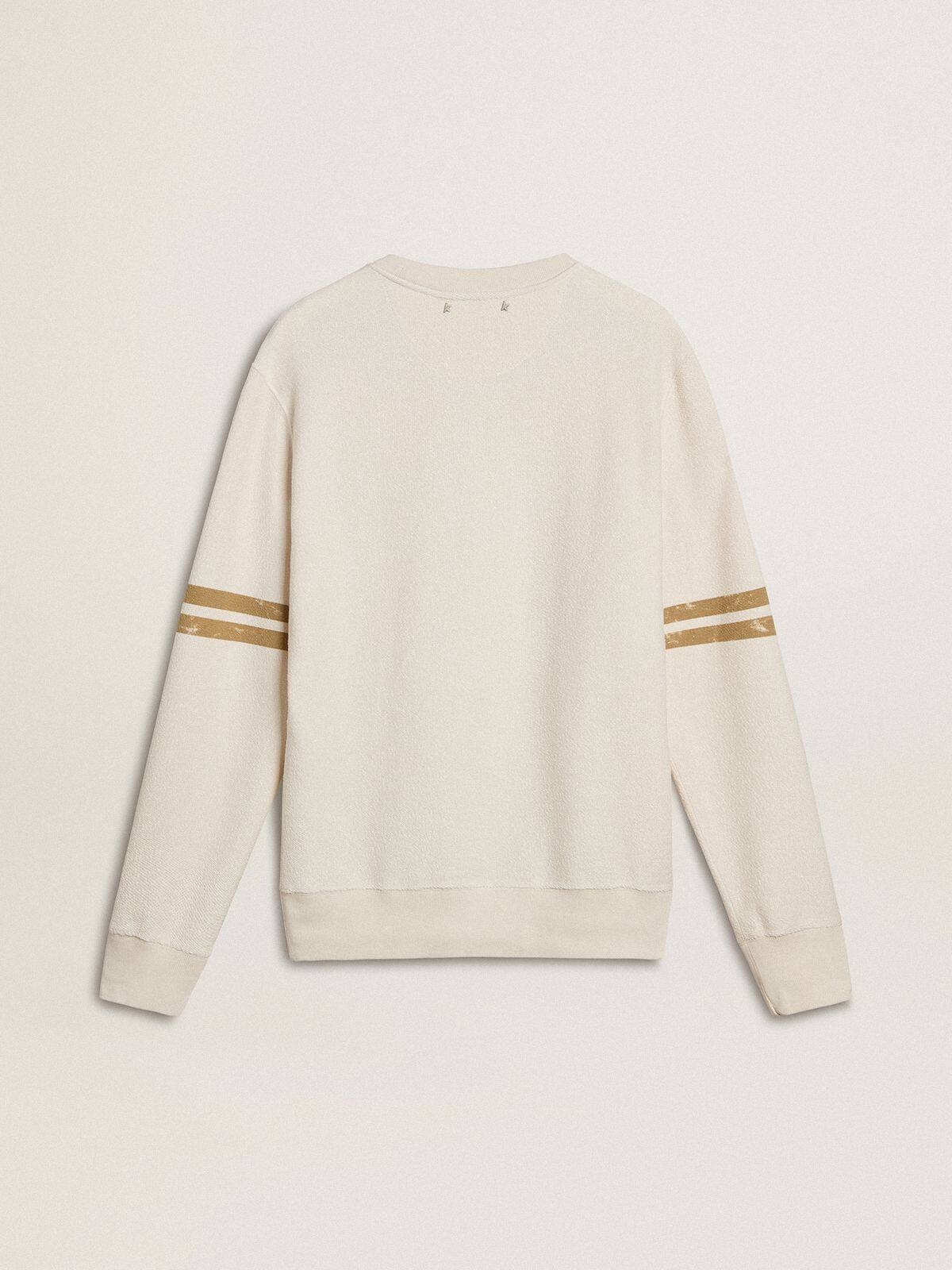 Men's white cotton sweatshirt with front print - 6