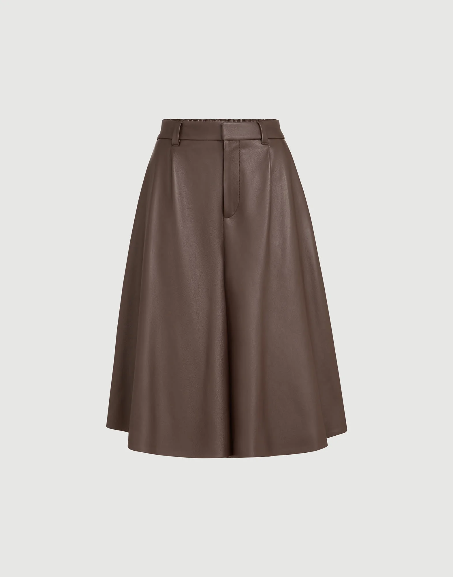 Nappa leather wide Bermuda shorts with monili - 1