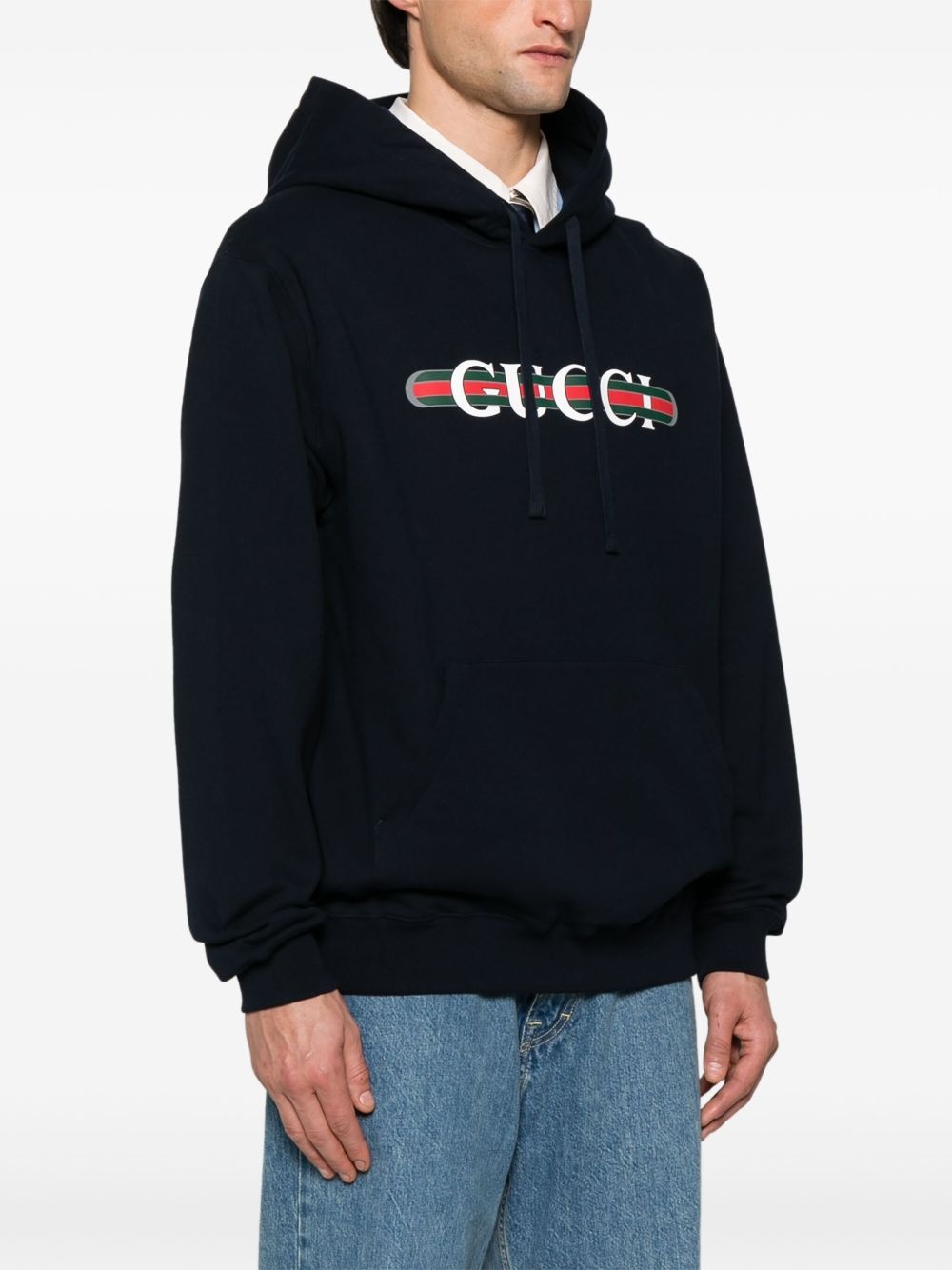printed cotton hoodie - 3