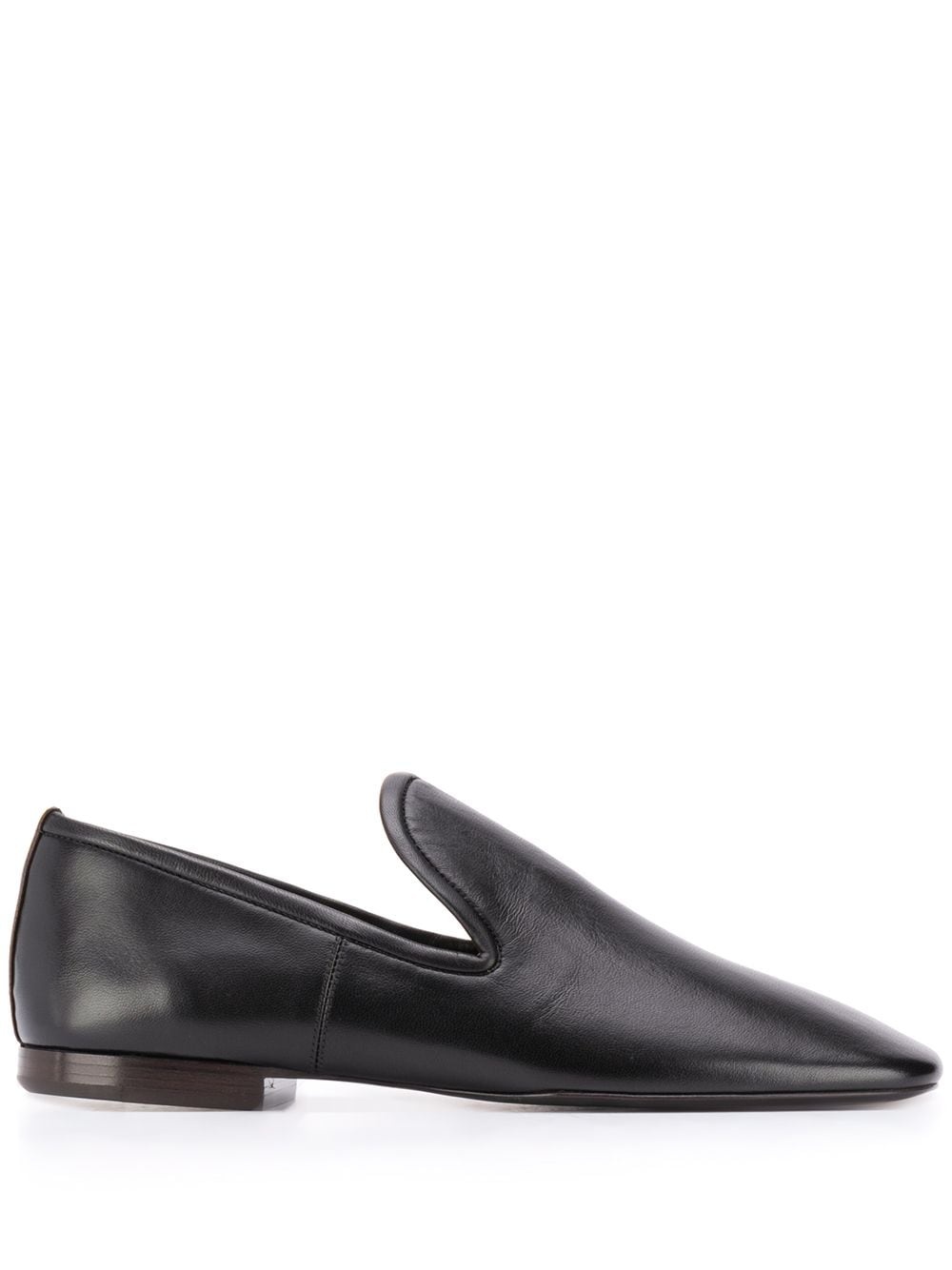 square-toe leather loafers - 1