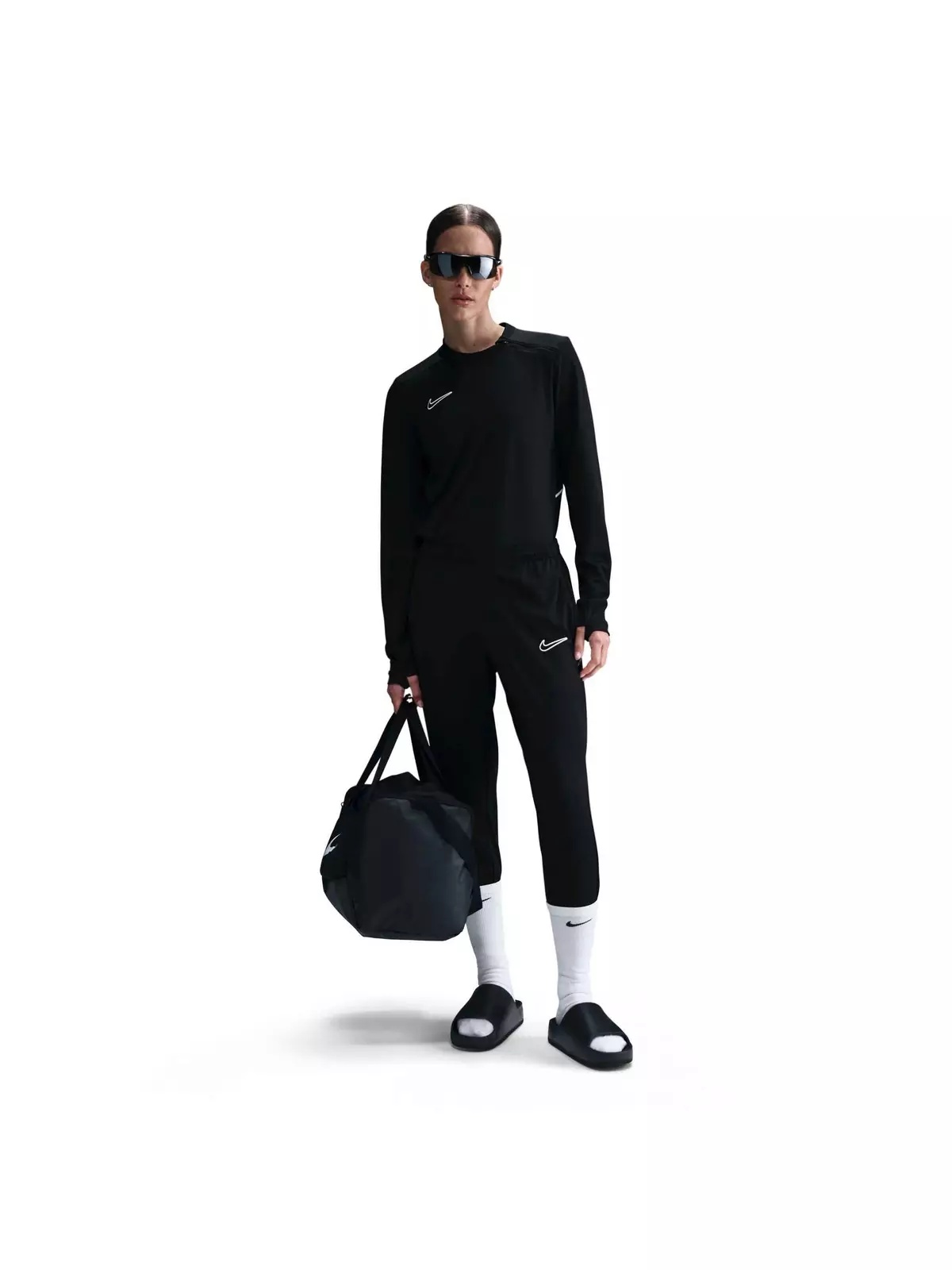 Women's Dri-FIT Crew-Neck Long-Sleeve Soccer Top-Black - 5