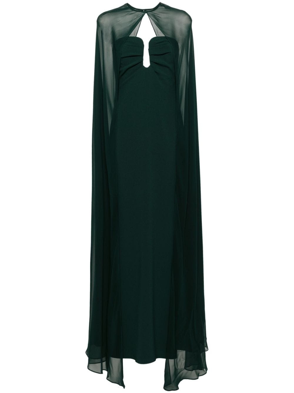 strapless crepe gown - 1