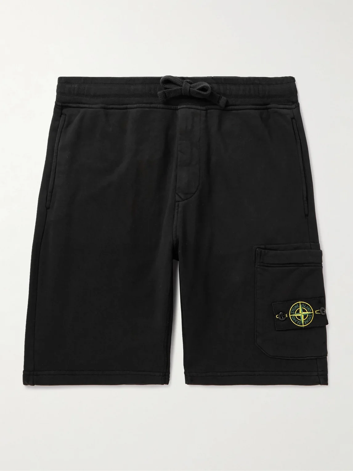 Straight-Leg Logo-Appliquéd Garment-Dyed Cotton-Jersey Drawstring Shorts - 1
