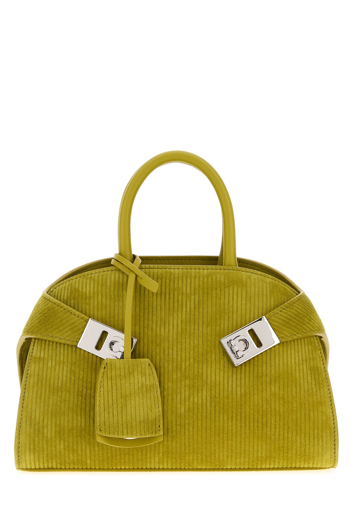Pistachio green suede mini Hug handbag - 1