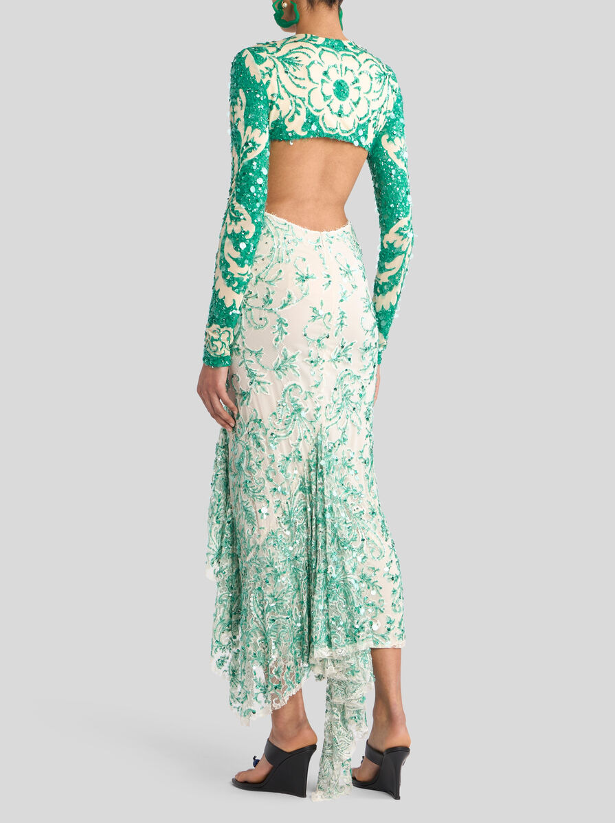 MIDI DRESS WITH SEQUIN EMBROIDERY - 4