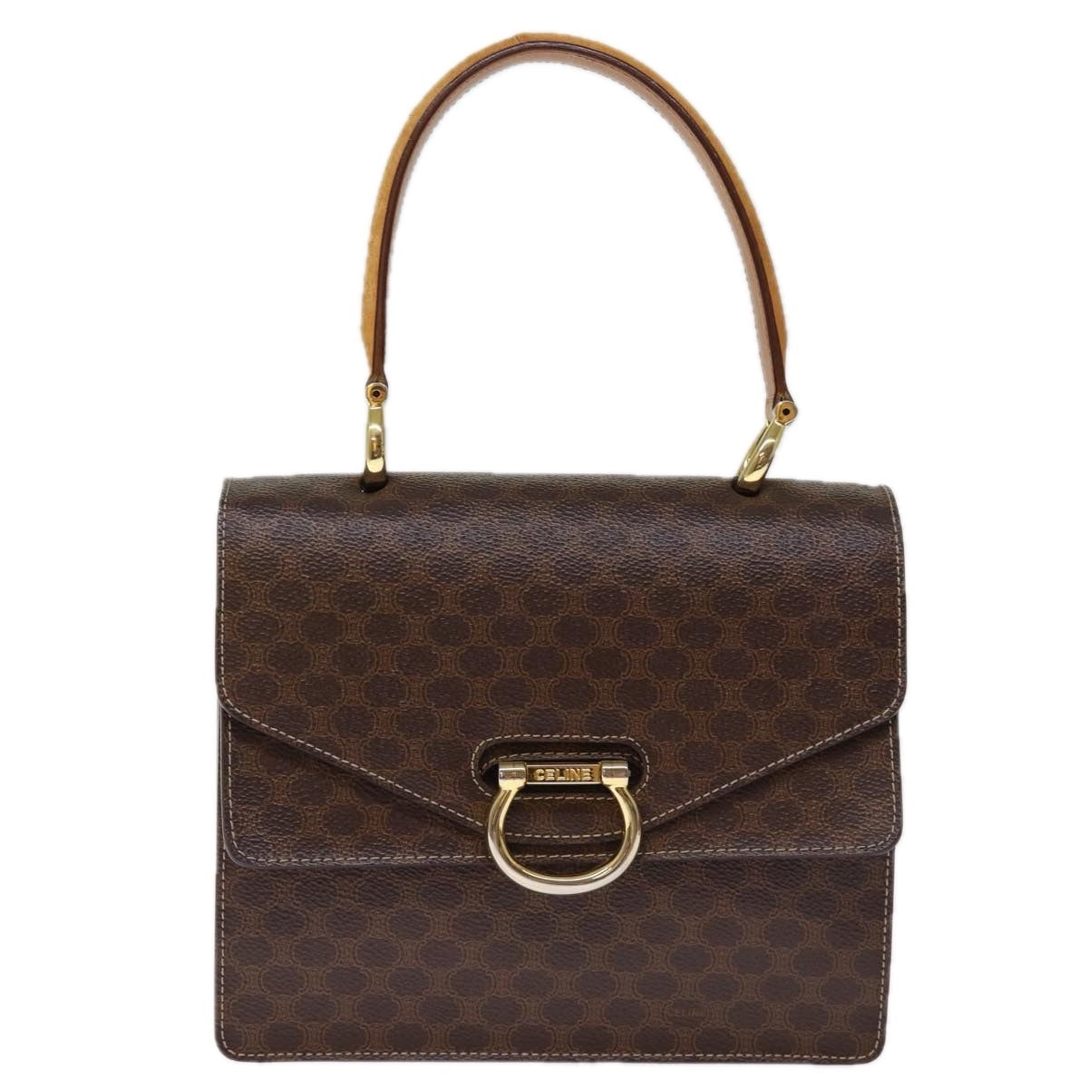 CELINE Macadam Canvas Hand Bag Pvc Brown - 13