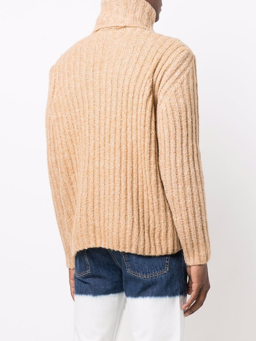 ribbed knit roll-neck jumper - 4