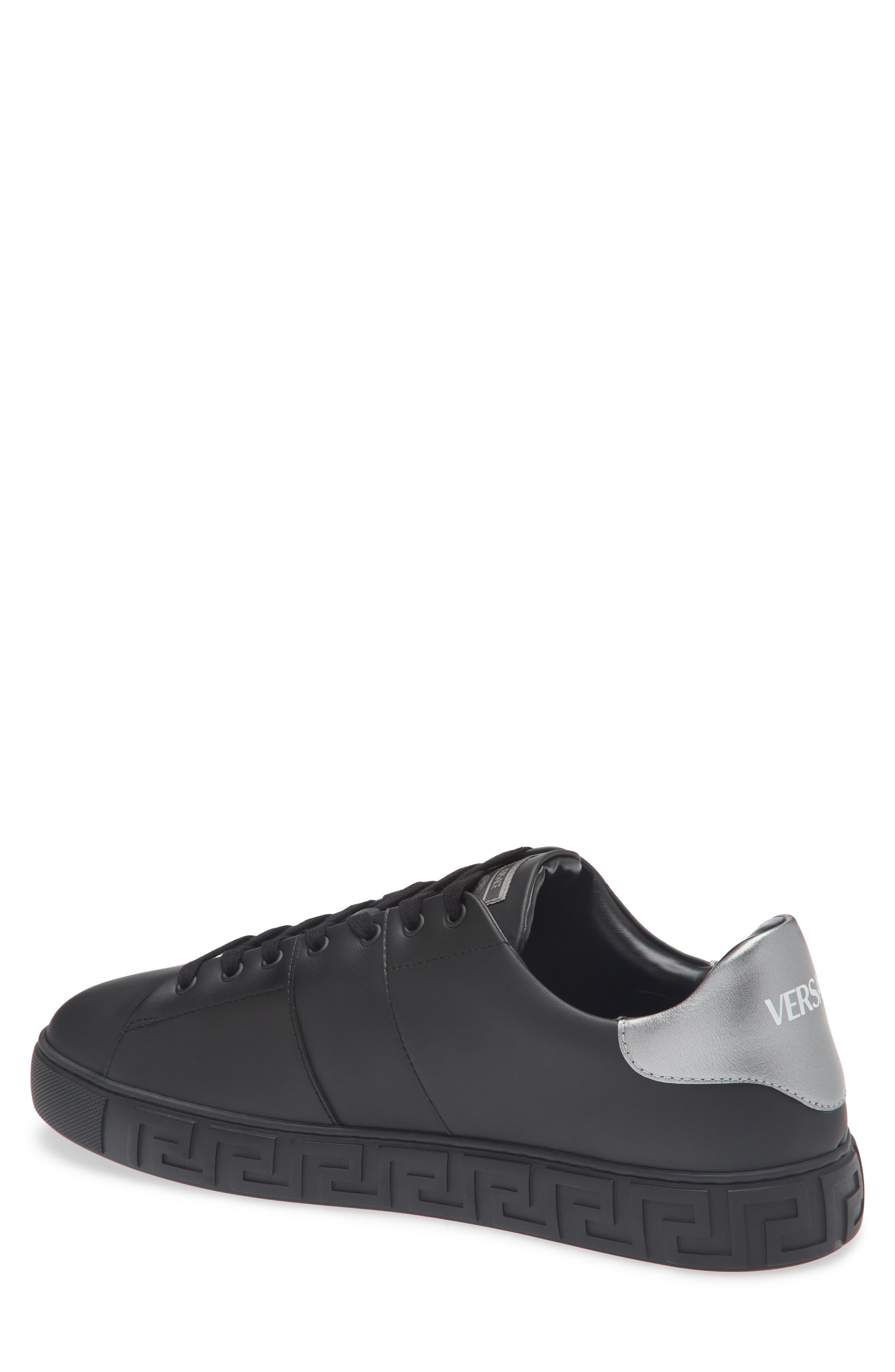Versace Biggie Greca Low Top Sneaker in Black Antracite Ruthenium at Nordstrom - 2