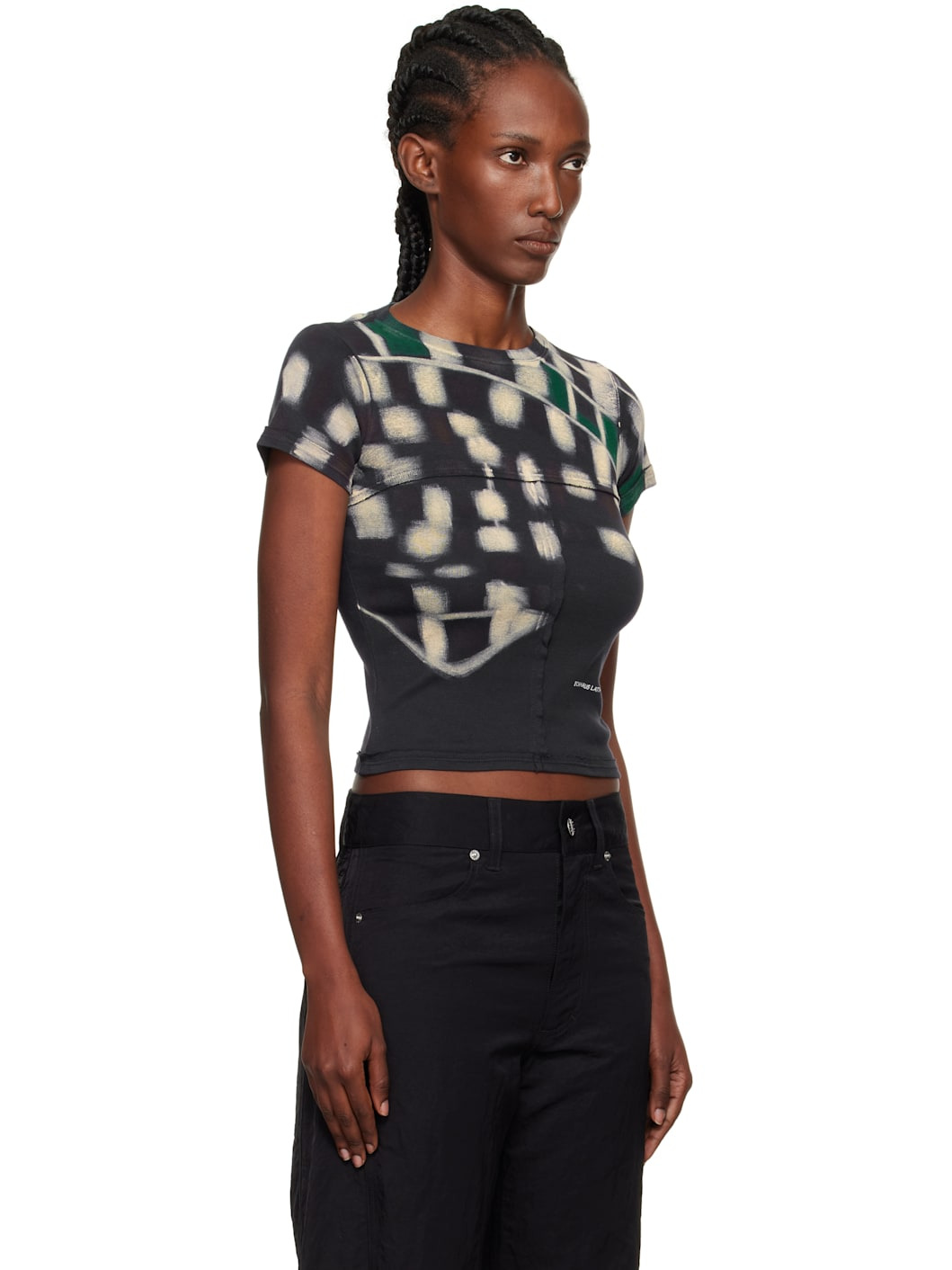 Black & Beige Lapped Baby T-shirt - 2