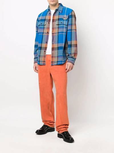 Diesel check-print long-sleeved shirt outlook