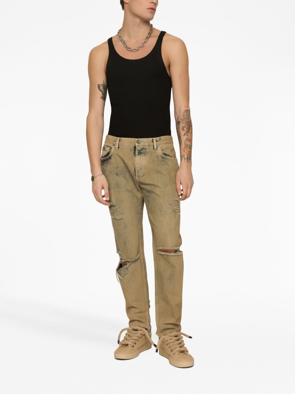 ripped slim-fit jeans - 3
