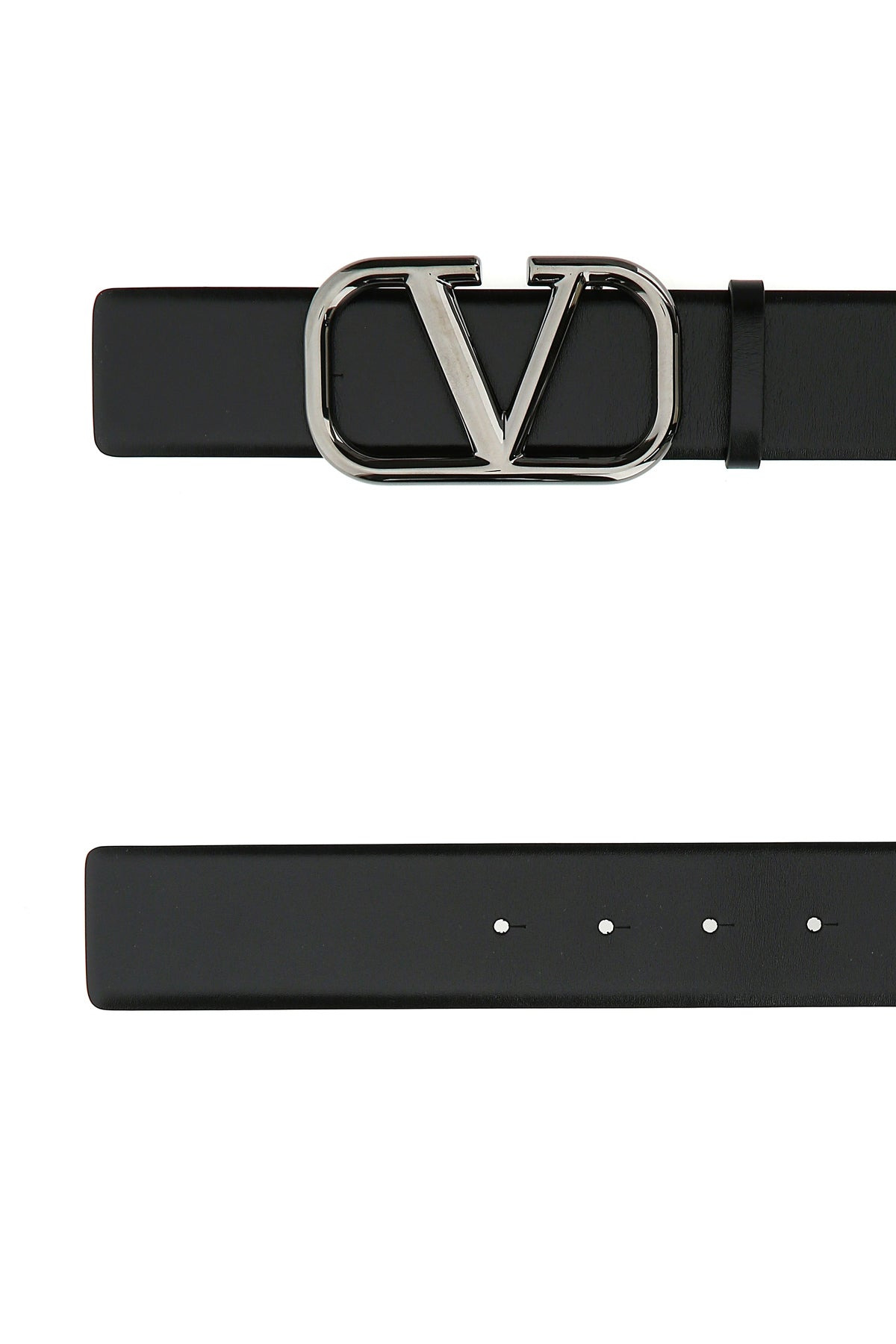 Black leather VLogo Signature belt - 2