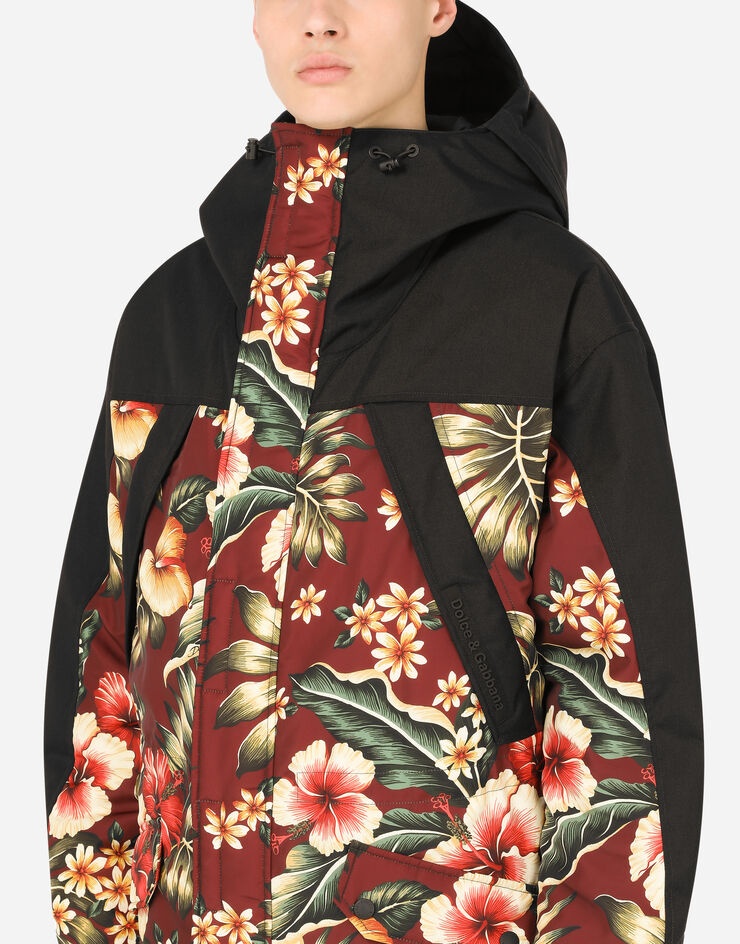 Hooded printed nylon jacket - 4